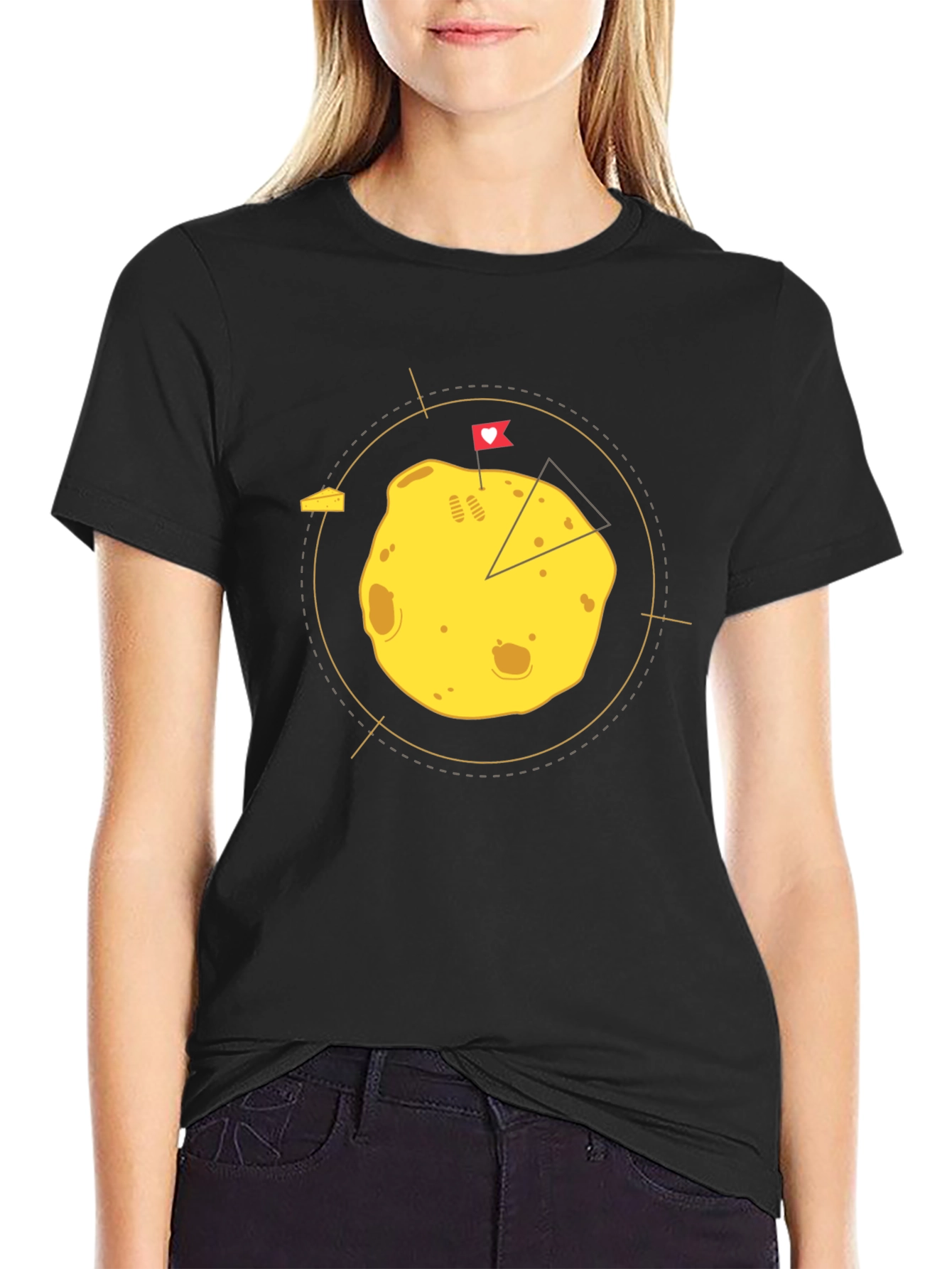 Funny Cheese Lover Graphic Tee - Black