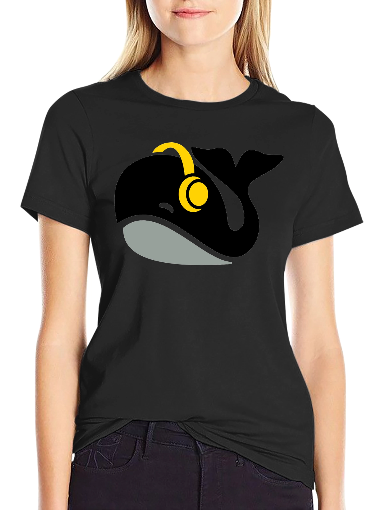 Whale with Headphones Graphic Tee
