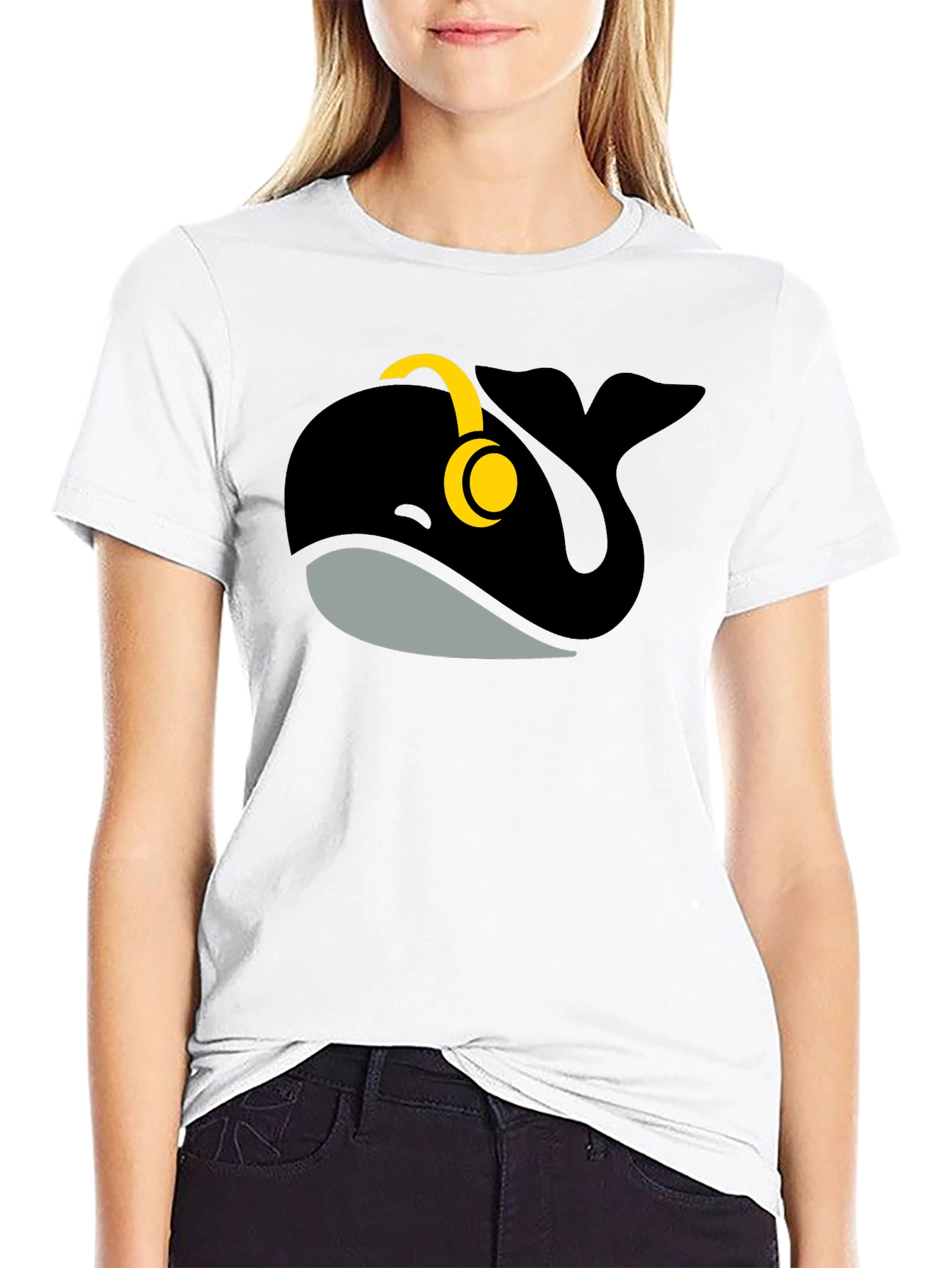 Whale with Headphones Graphic Tee