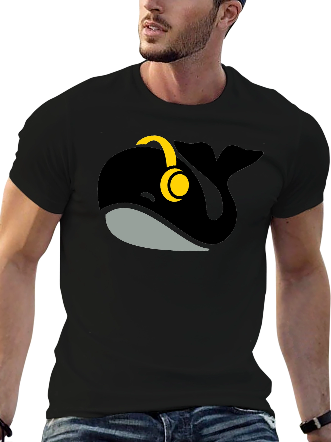 Whale with Headphones Graphic Tee
