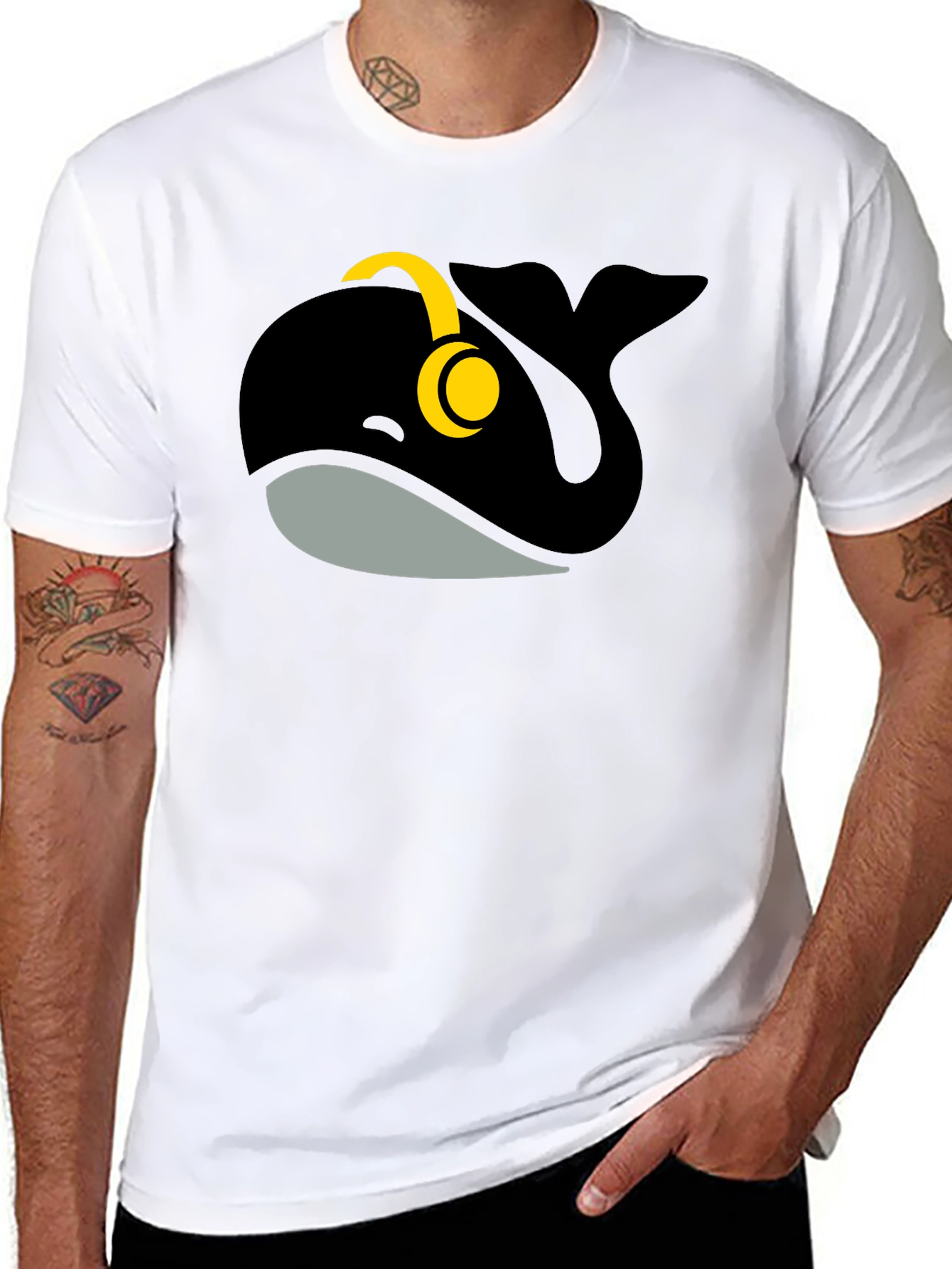 Whale with Headphones Graphic Tee