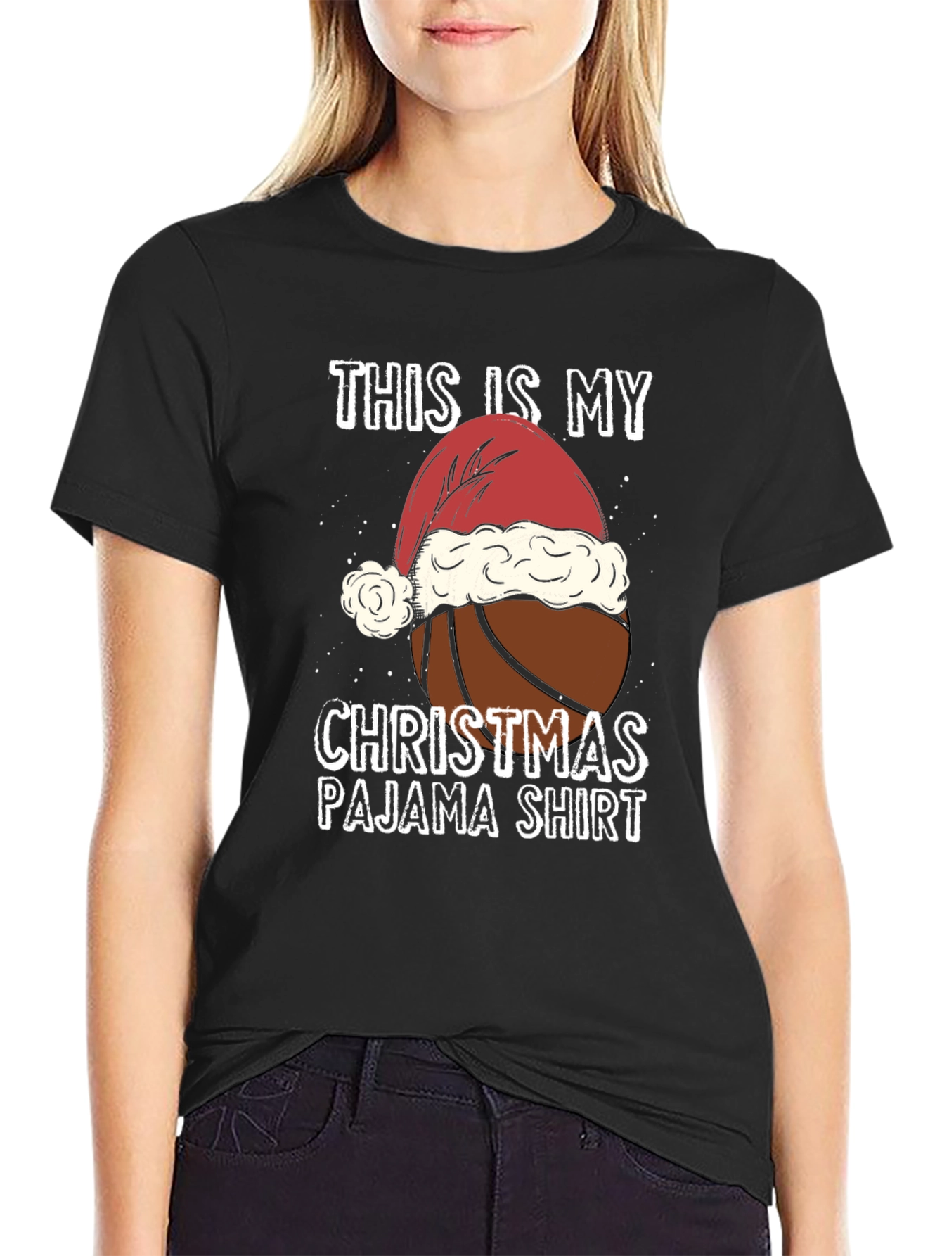 Christmas Basketball Pajama T-Shirt