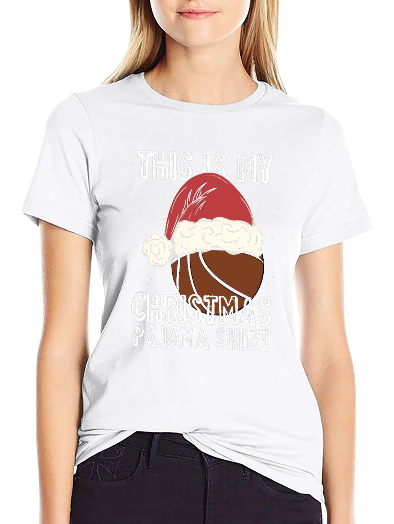 Christmas Basketball Pajama T-Shirt