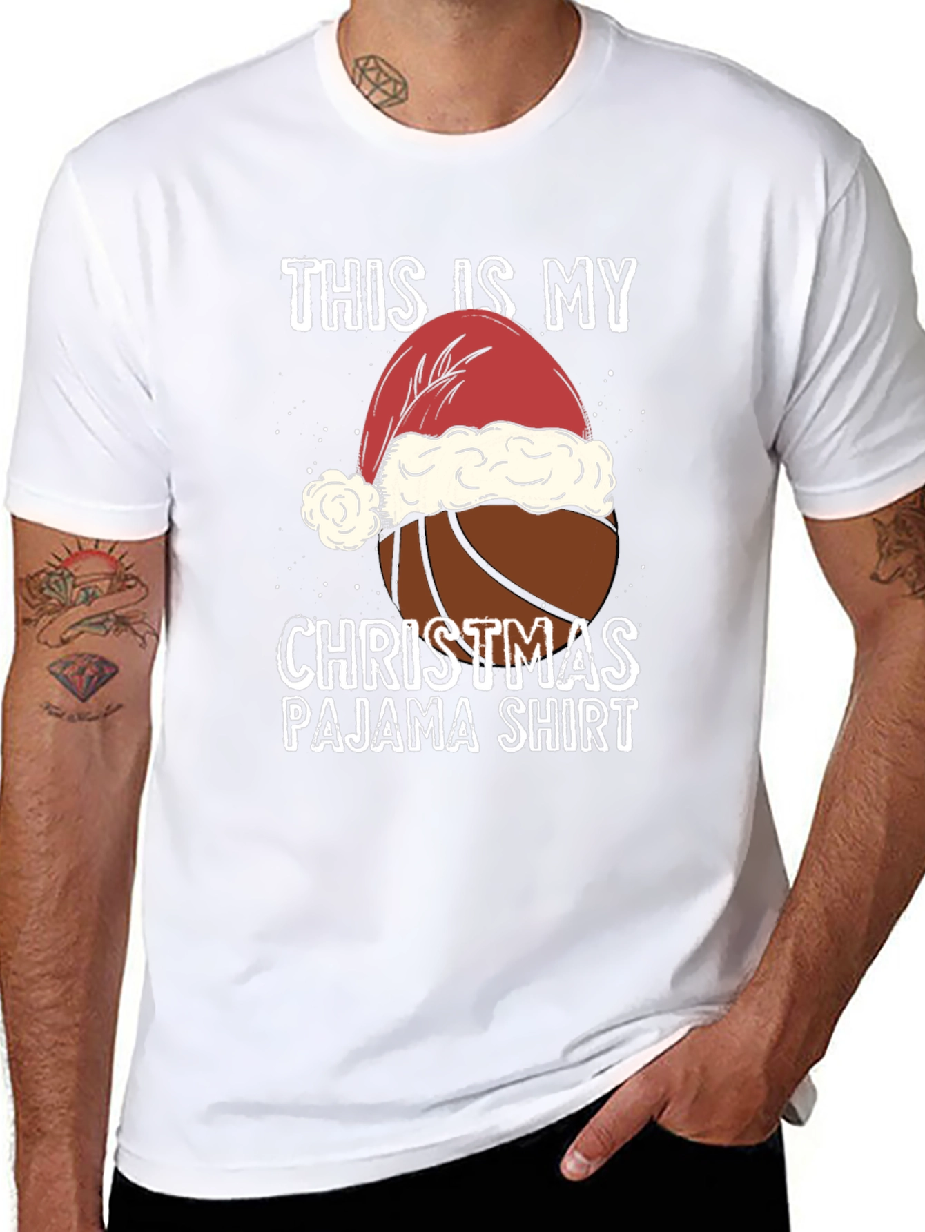 Christmas Basketball Pajama T-Shirt
