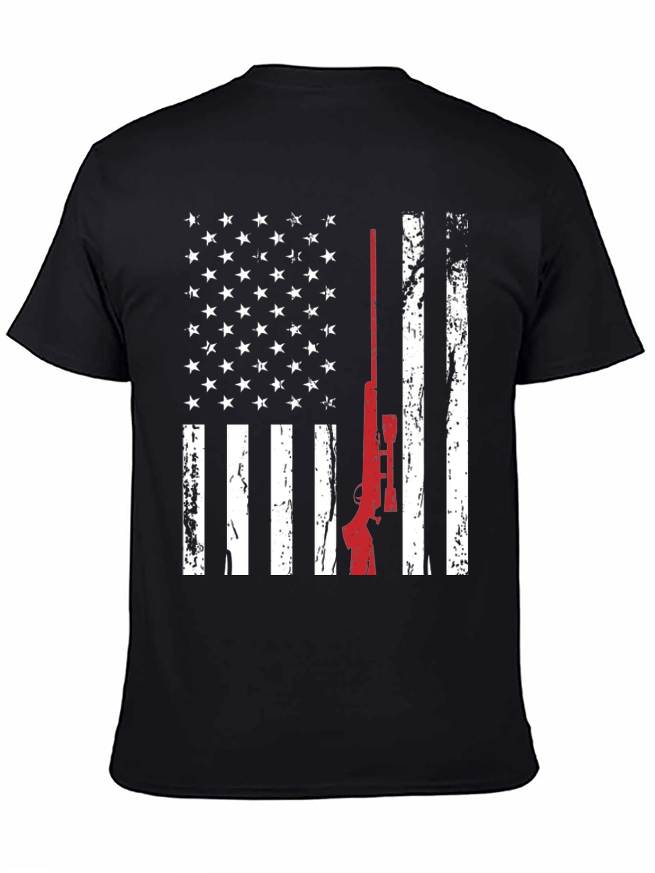 American Flag Rifle T-Shirt Patriotic Gun Owner