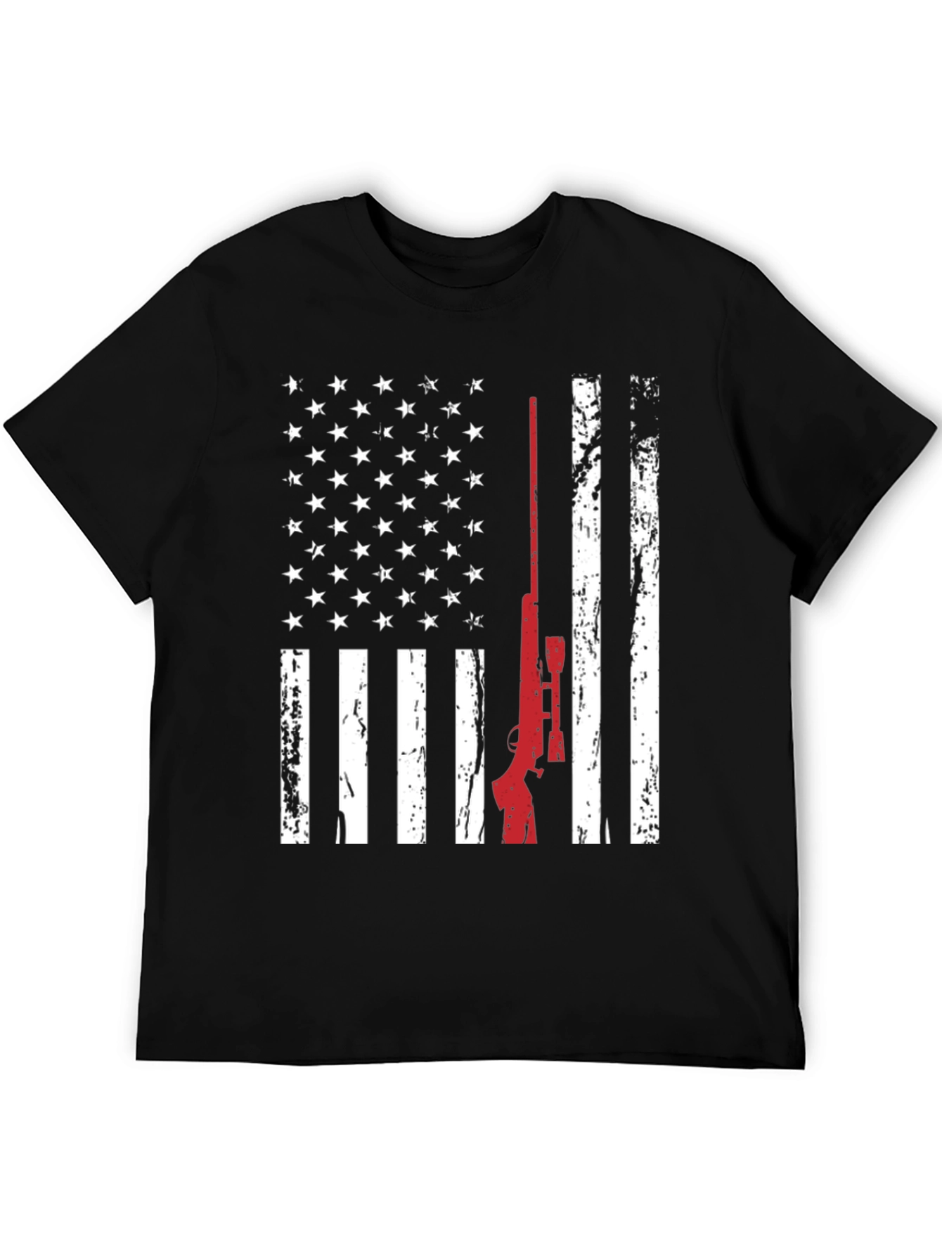 American Flag Rifle T-Shirt Patriotic Gun Owner