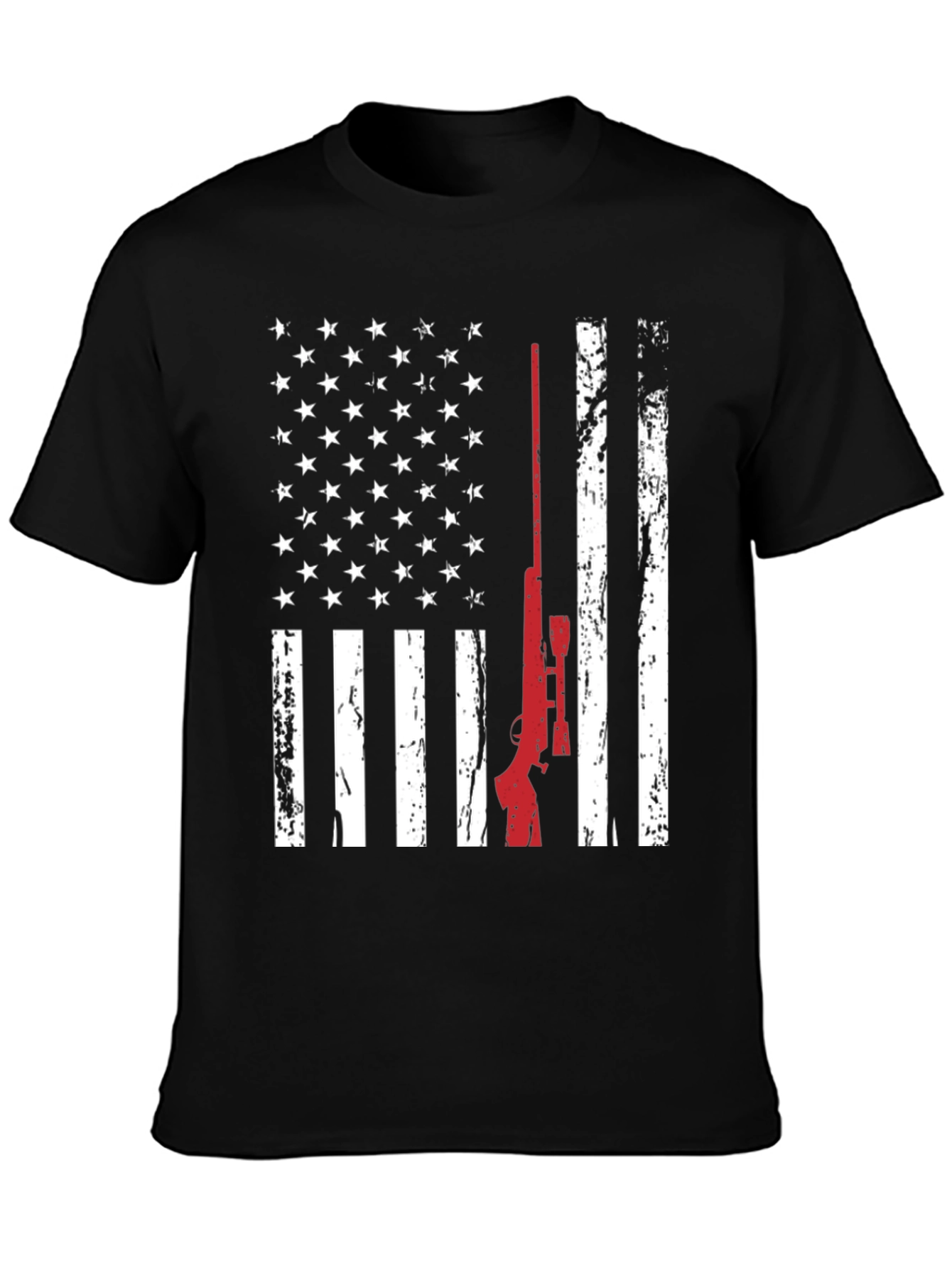 American Flag Rifle T-Shirt Patriotic Gun Owner