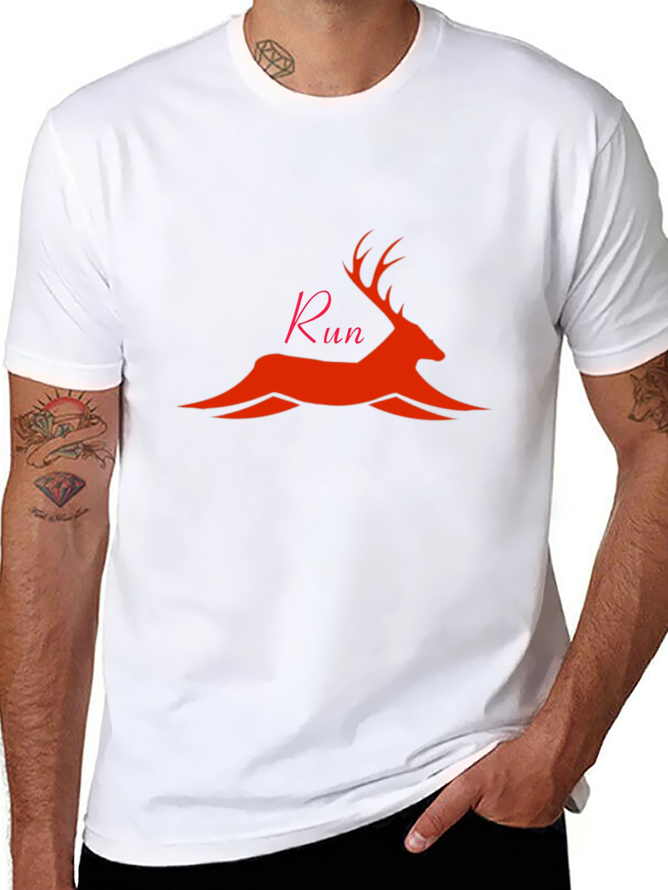 Deer Run Graphic T-Shirt - Black