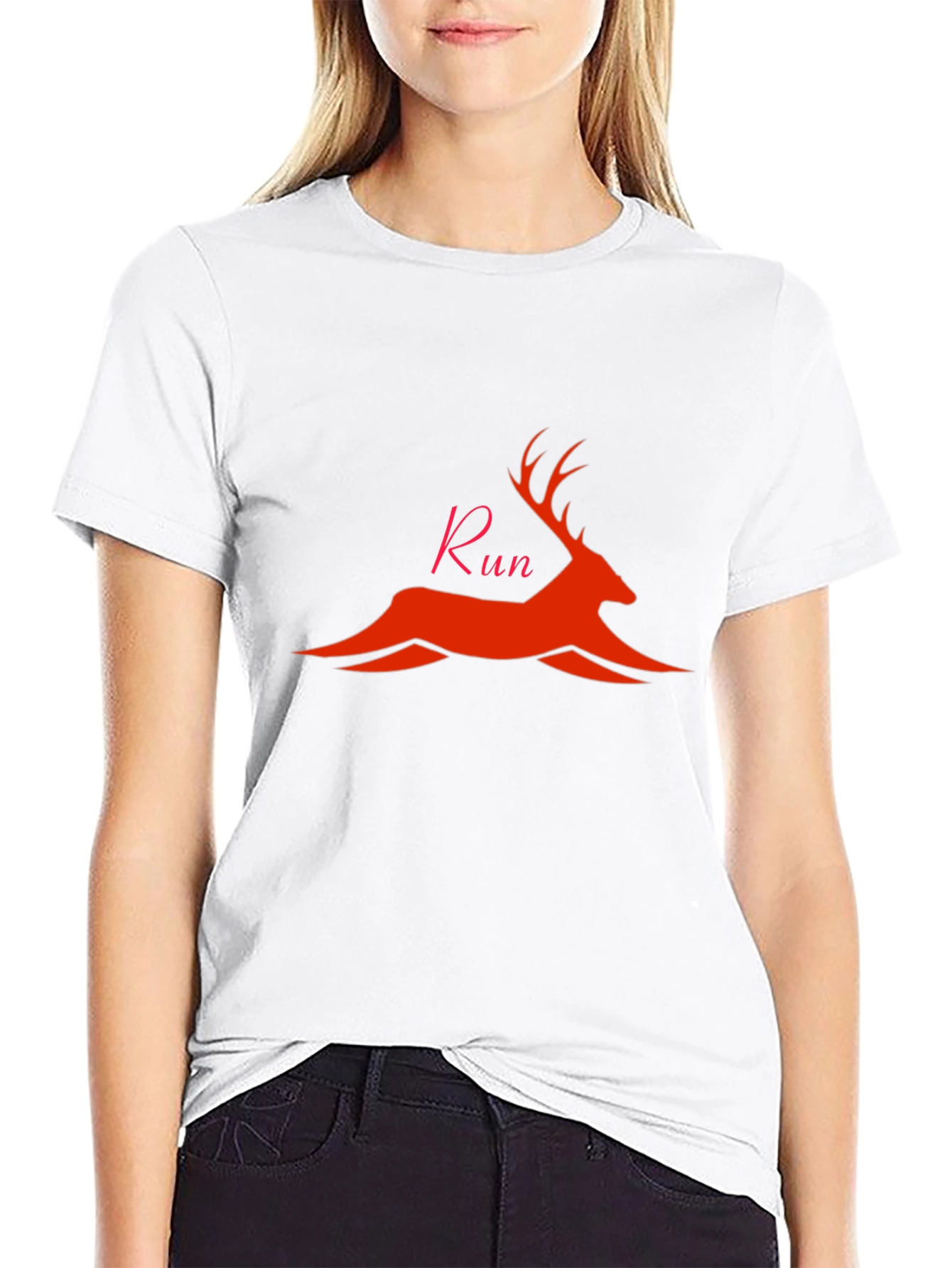 Deer Run Graphic T-Shirt - Black