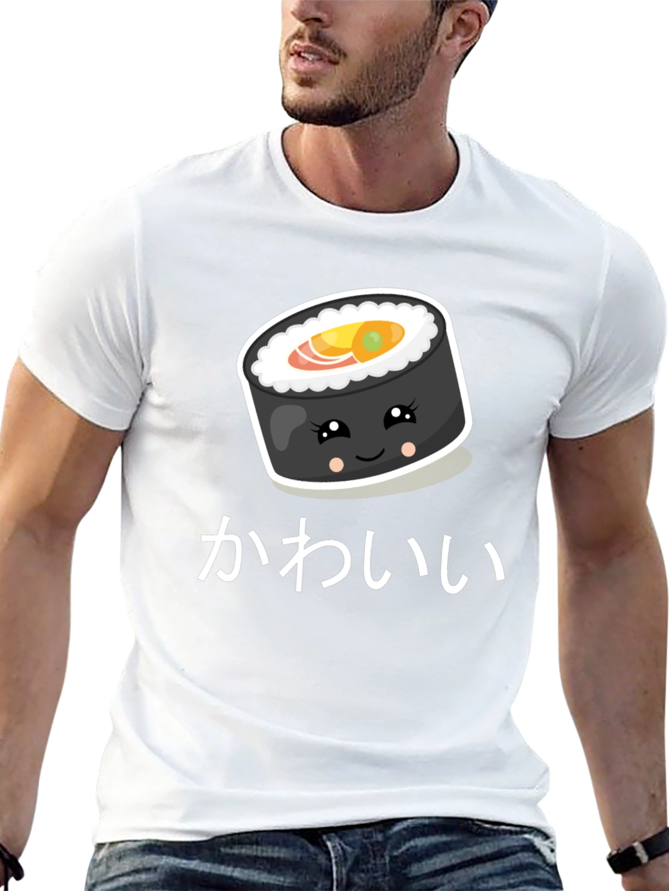 Cute Kawaii Sushi Roll Graphic T-Shirt