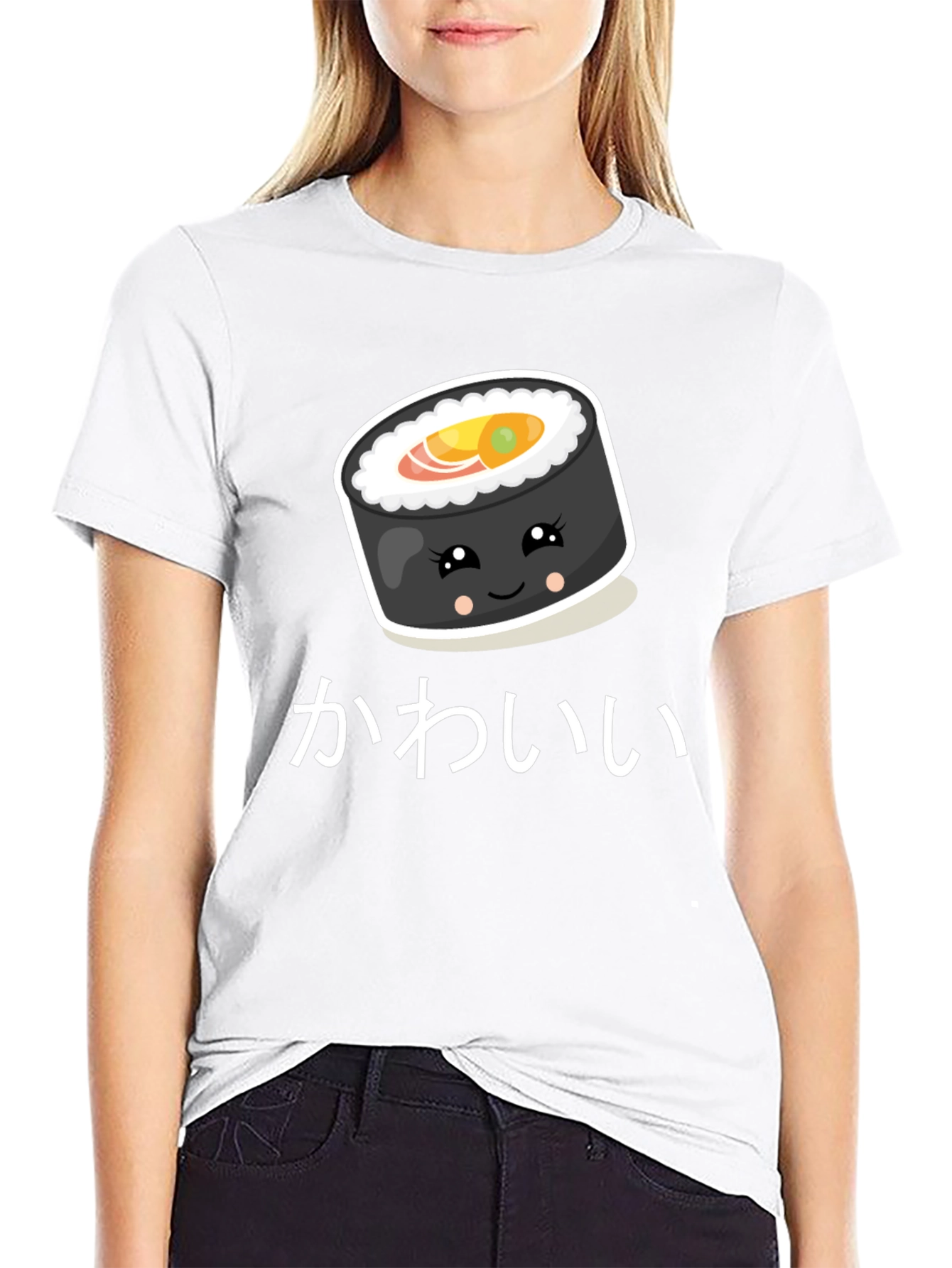 Cute Kawaii Sushi Roll Graphic T-Shirt