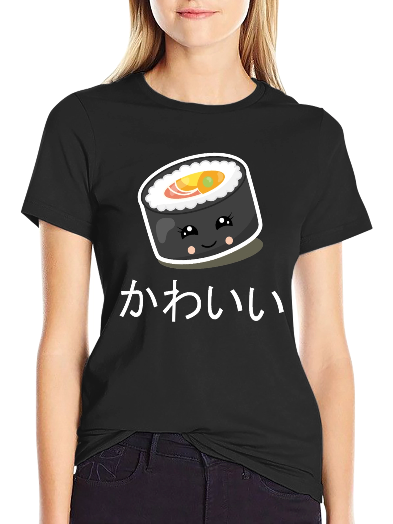 Cute Kawaii Sushi Roll Graphic T-Shirt