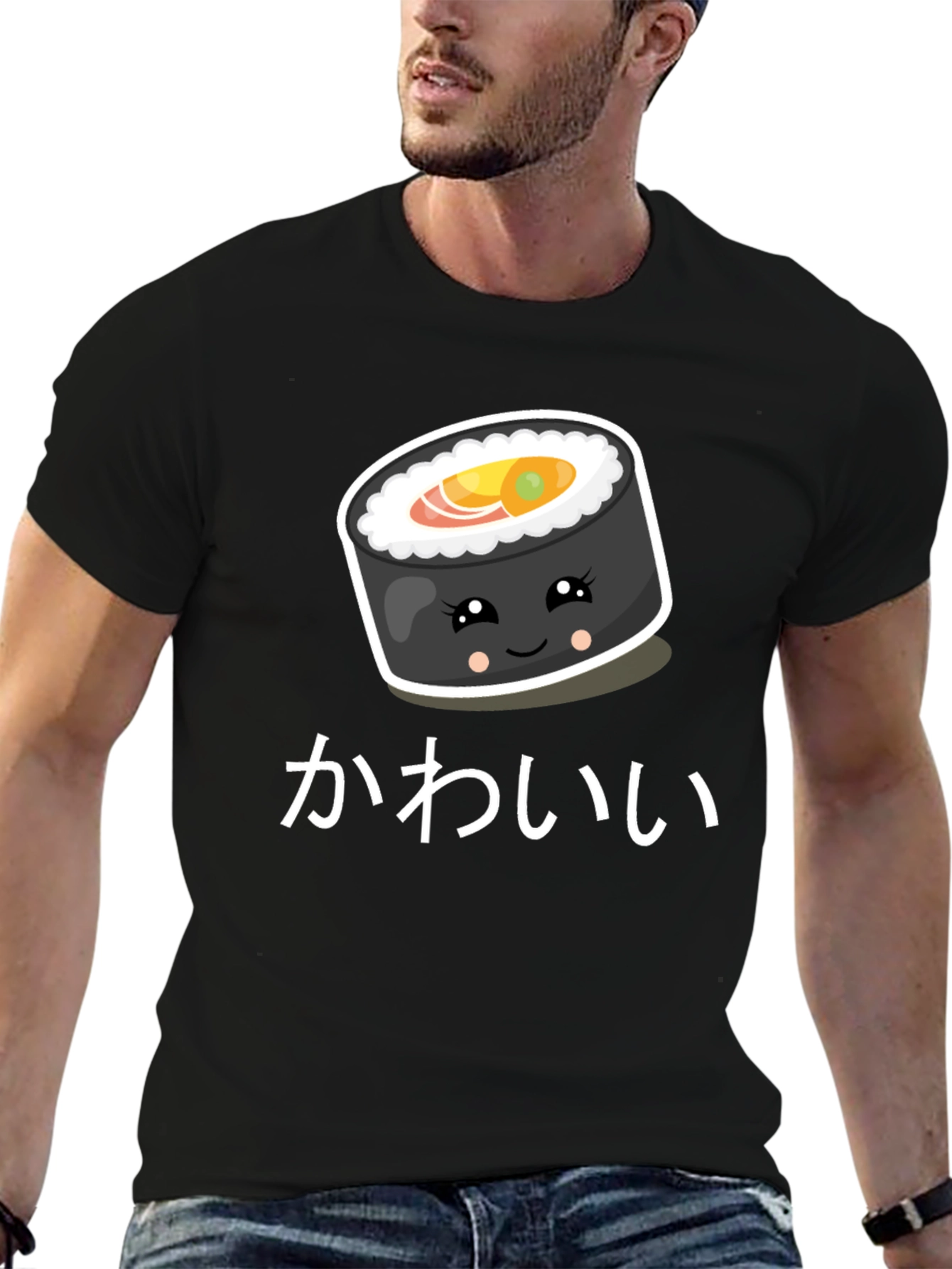 Cute Kawaii Sushi Roll Graphic T-Shirt