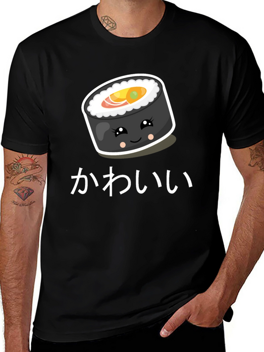 Cute Kawaii Sushi Roll Graphic T-Shirt