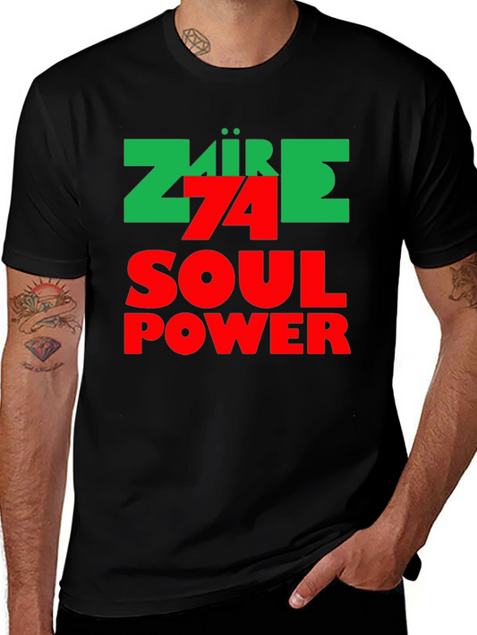 74 Soul Power Black T-Shirt - Retro Style