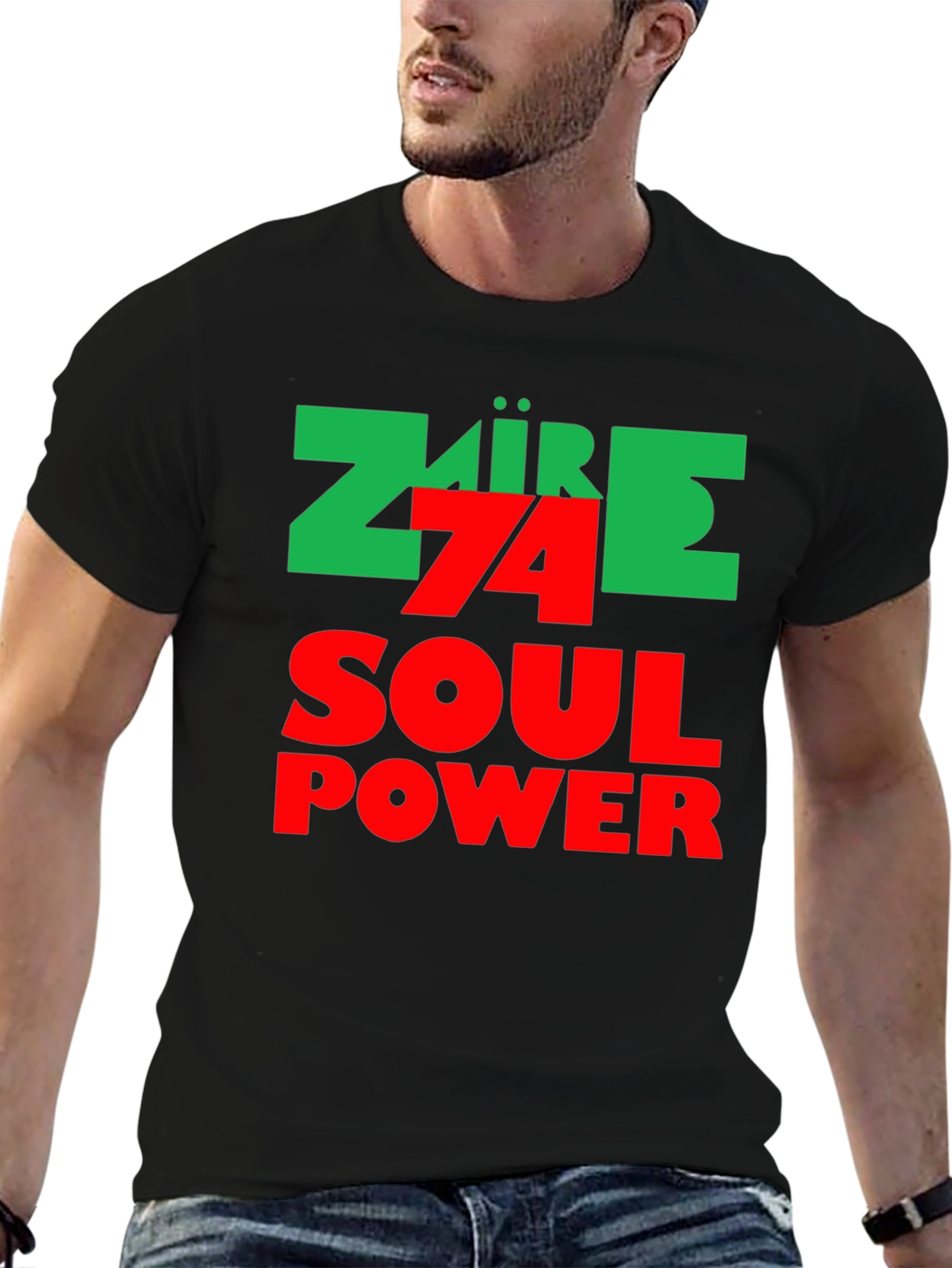 74 Soul Power Black T-Shirt - Retro Style