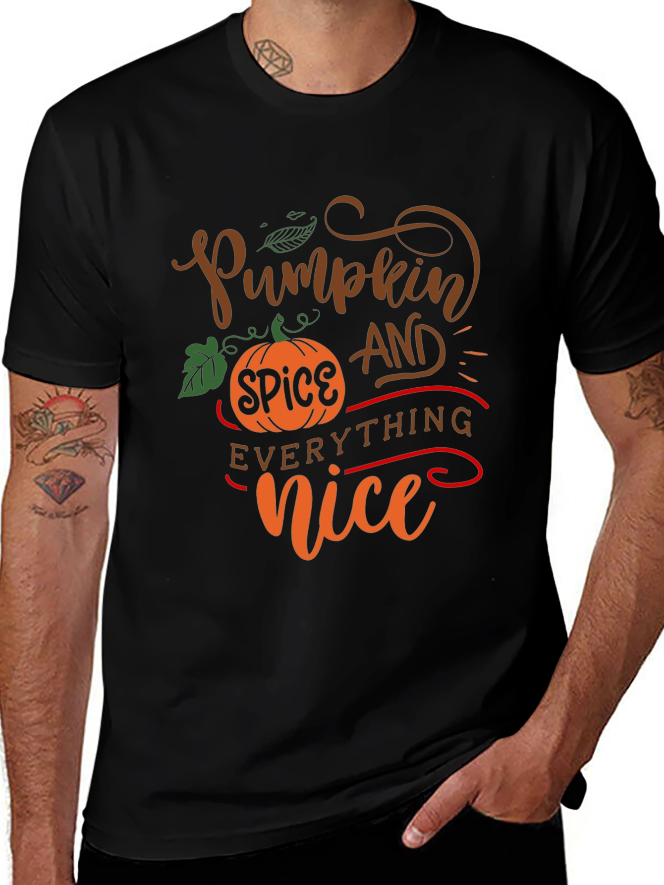 Pumpkin Spice Everything Nice Black T-Shirt