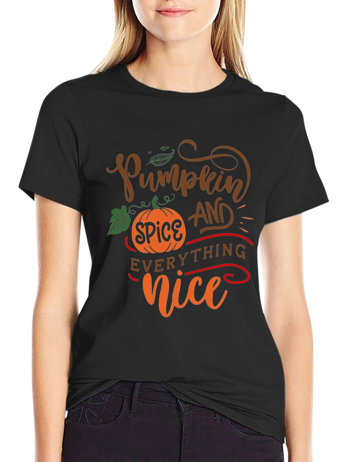 Pumpkin Spice Everything Nice Black T-Shirt