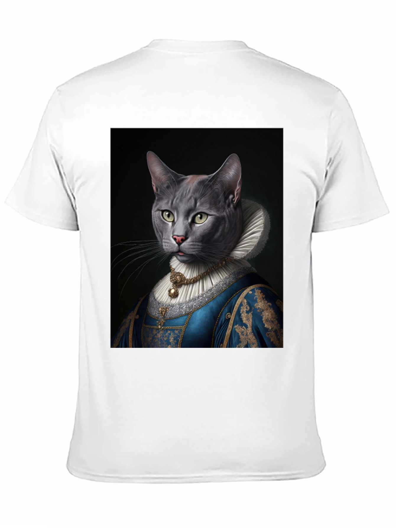 Royal Cat Portrait T-Shirt - Quirky Renaissance Style