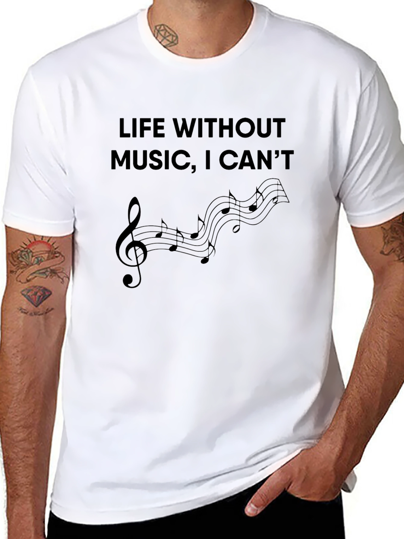 Music Lovers Tee: Life Without Music I Cant!