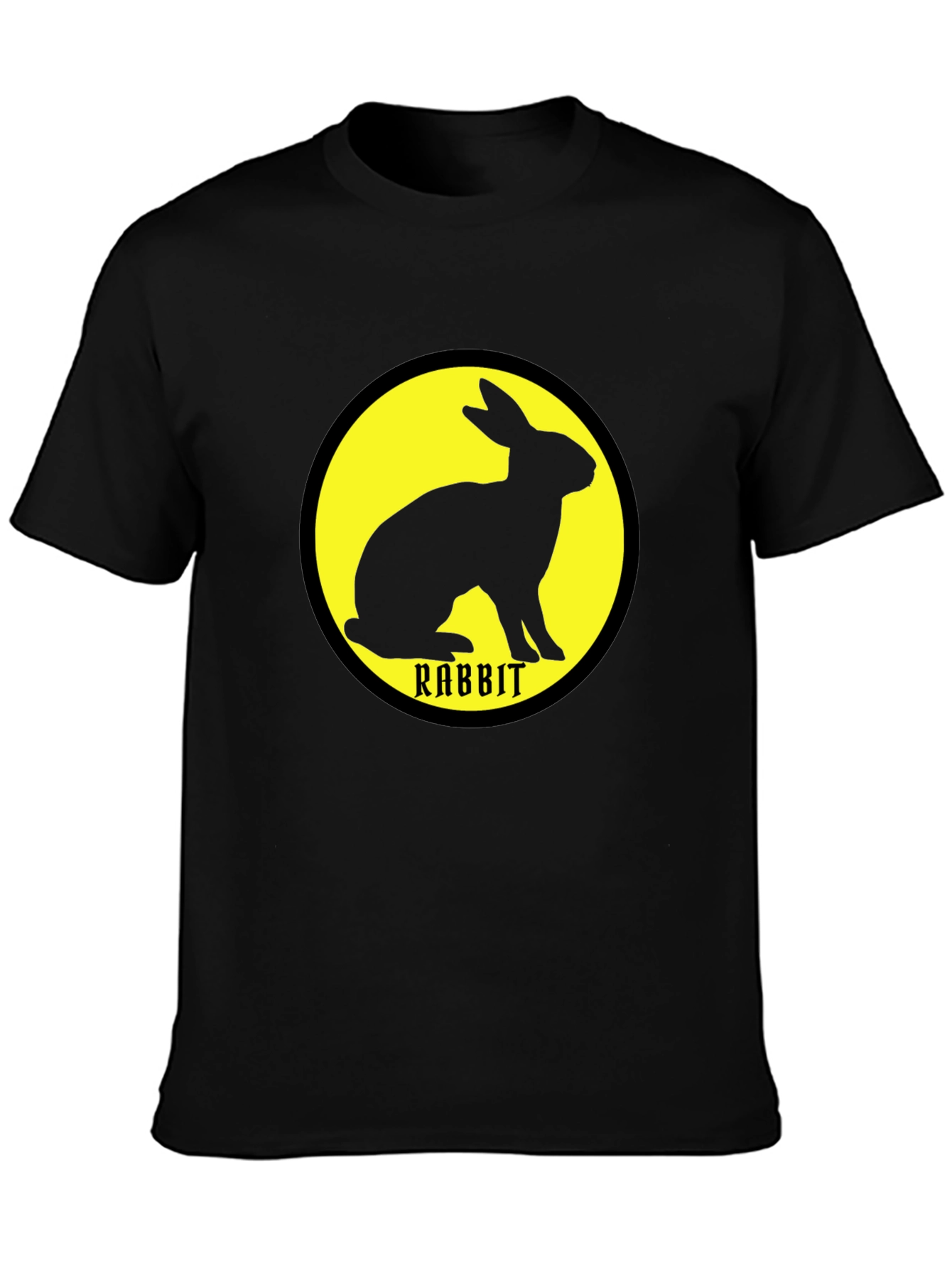 Rabbit Graphic Tee - Black Unisex Cotton T-Shirt