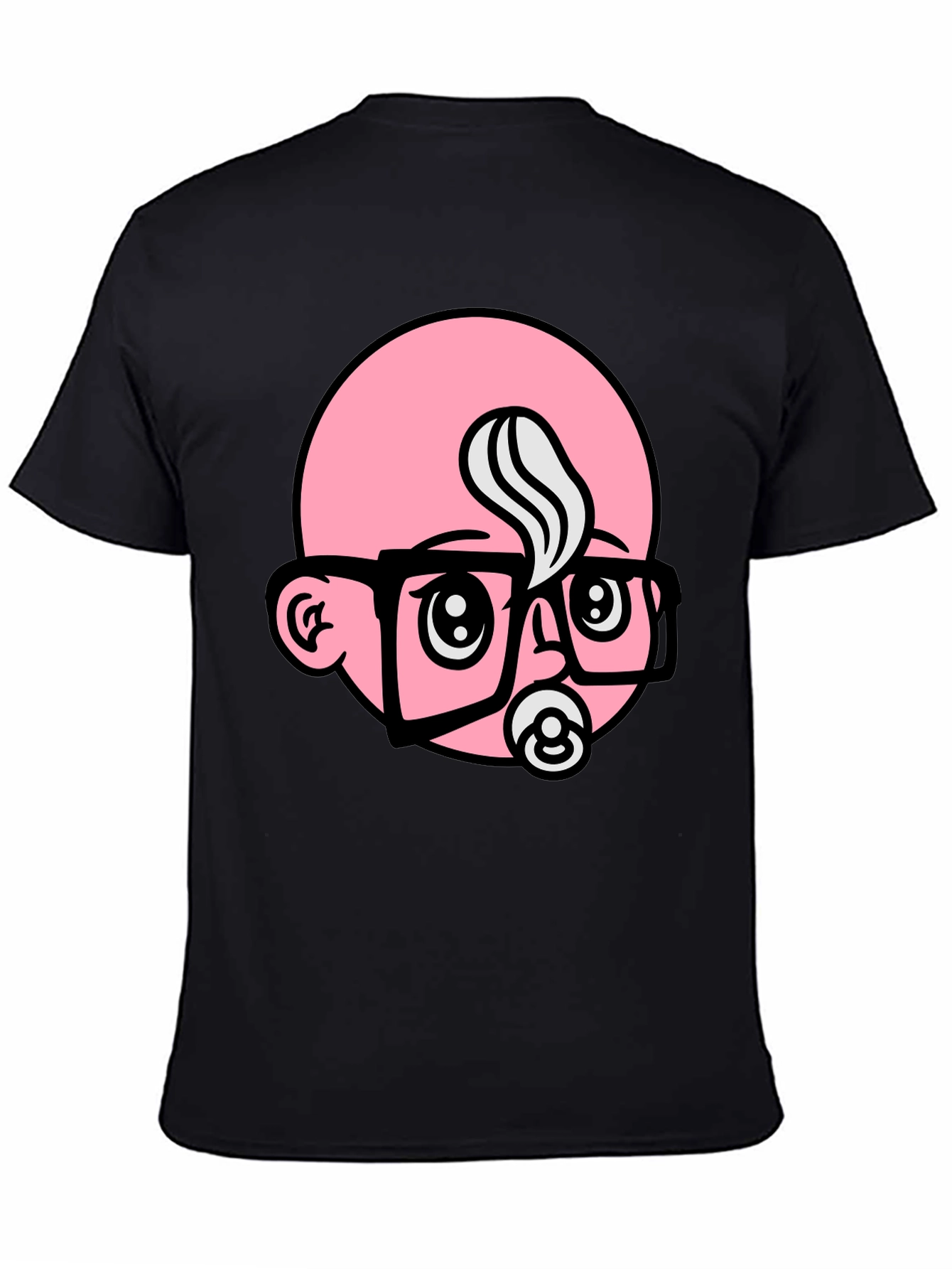 Funny Baby Face Graphic Tee - Black Cotton Blend