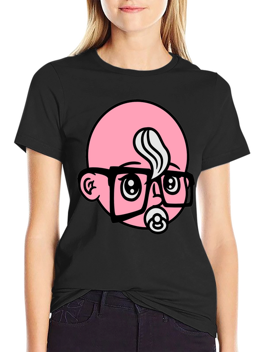 Funny Baby Face Graphic Tee - Black Cotton Blend