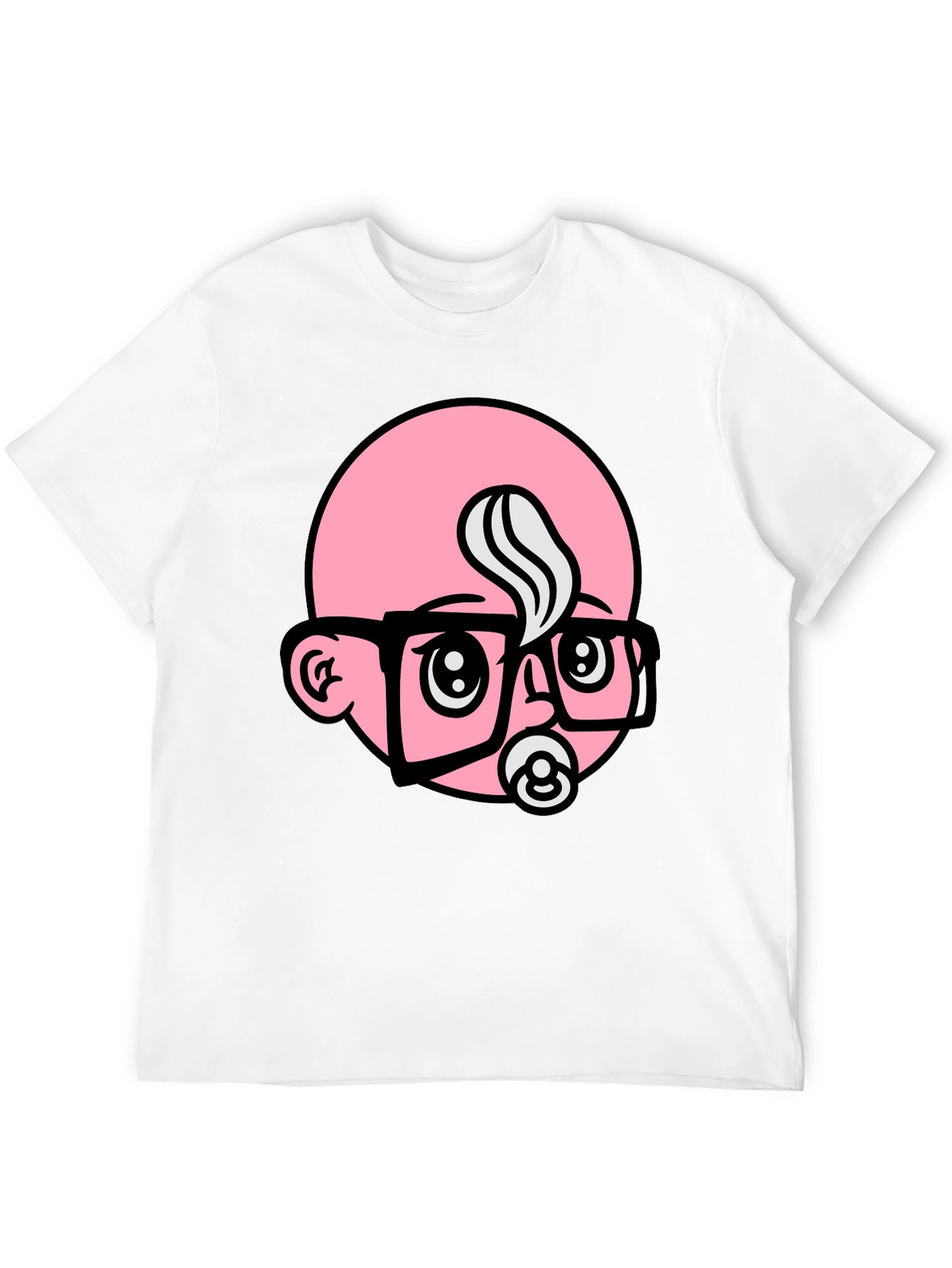 Funny Baby Face Graphic Tee - Black Cotton Blend