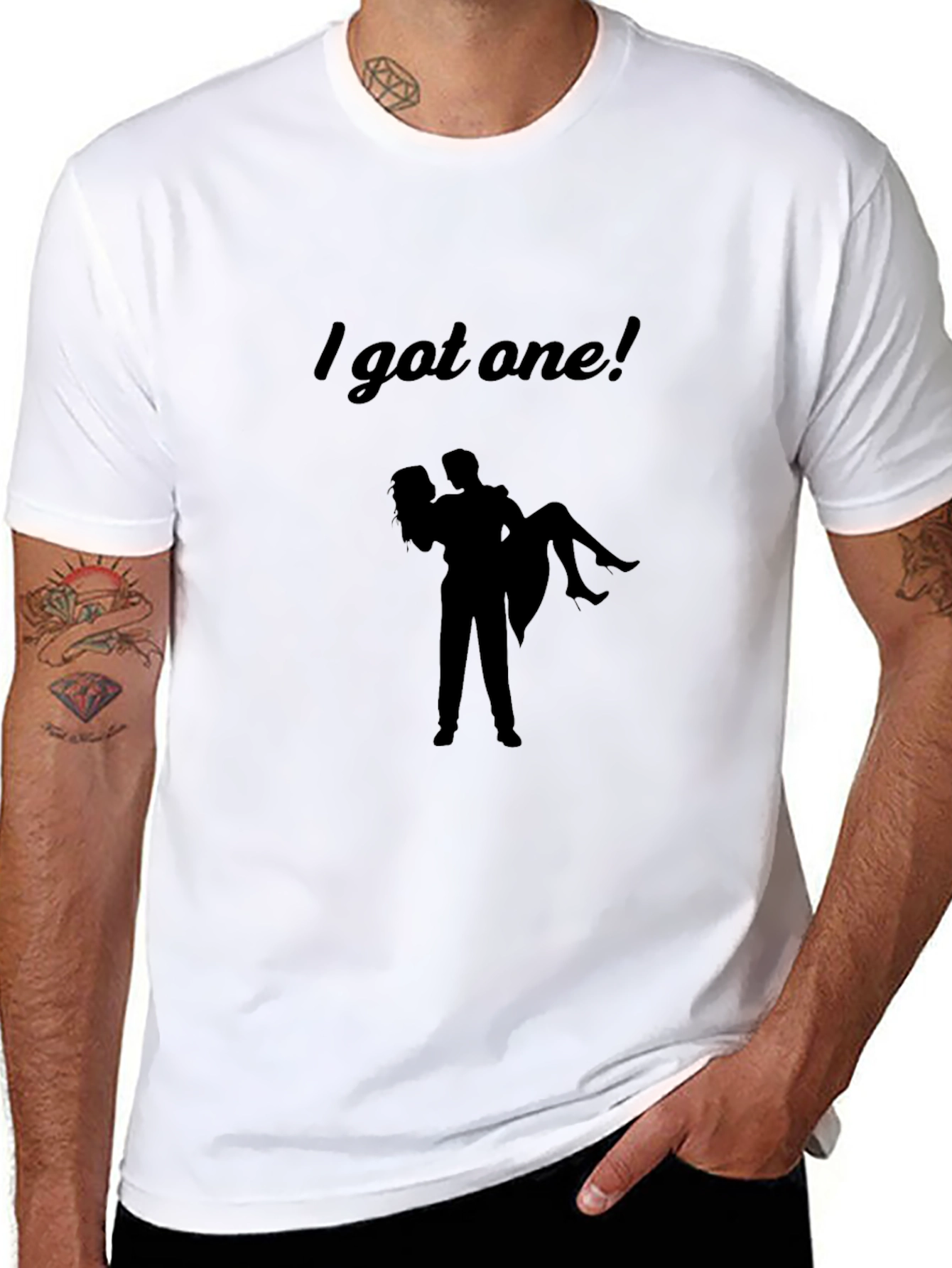 I Got One! Black Graphic Tee - Novelty Design