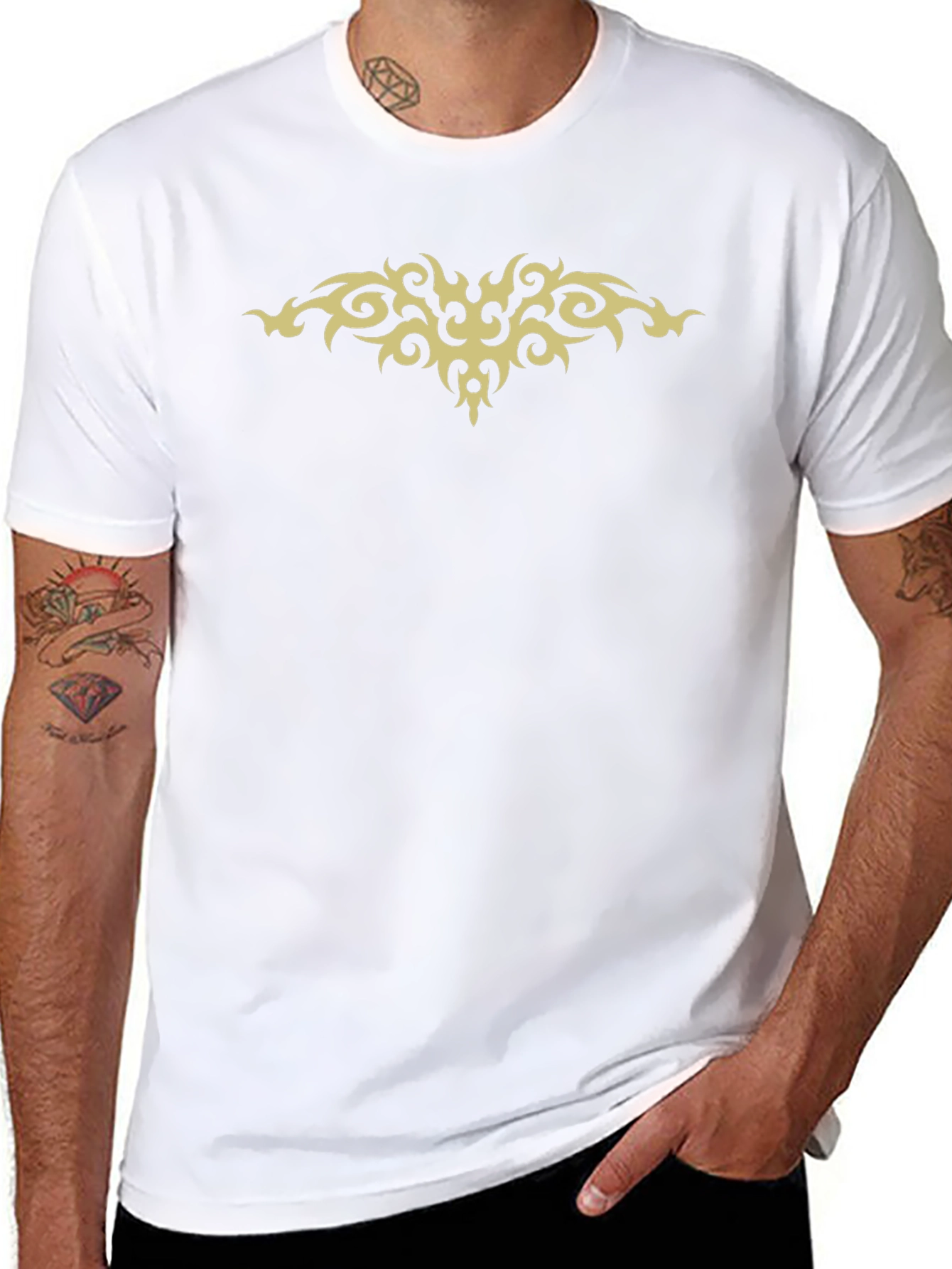 Tribal Style Graphic Tee - Black