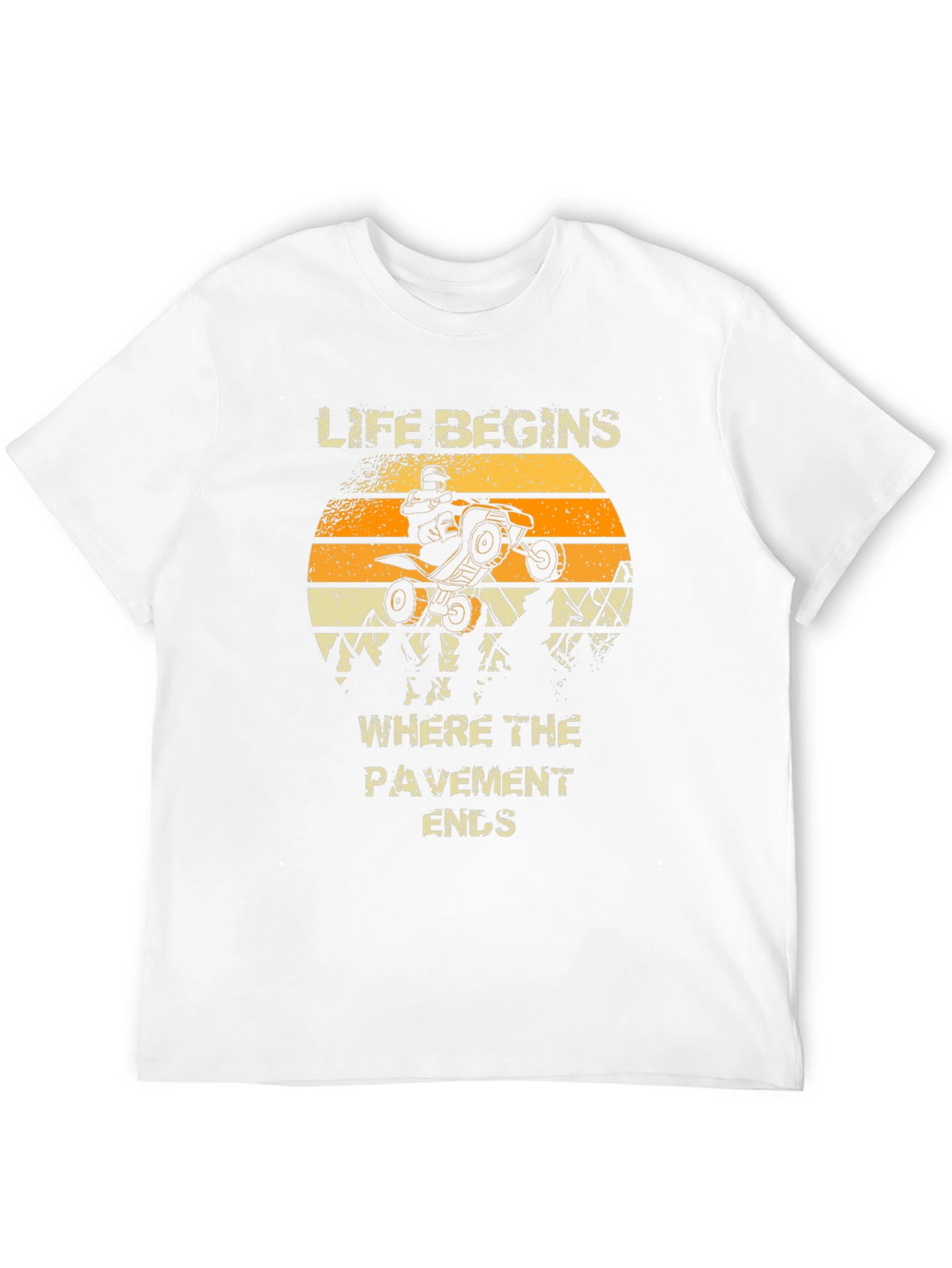 Life Begins Where Pavement Ends ATV Black T-shirt
