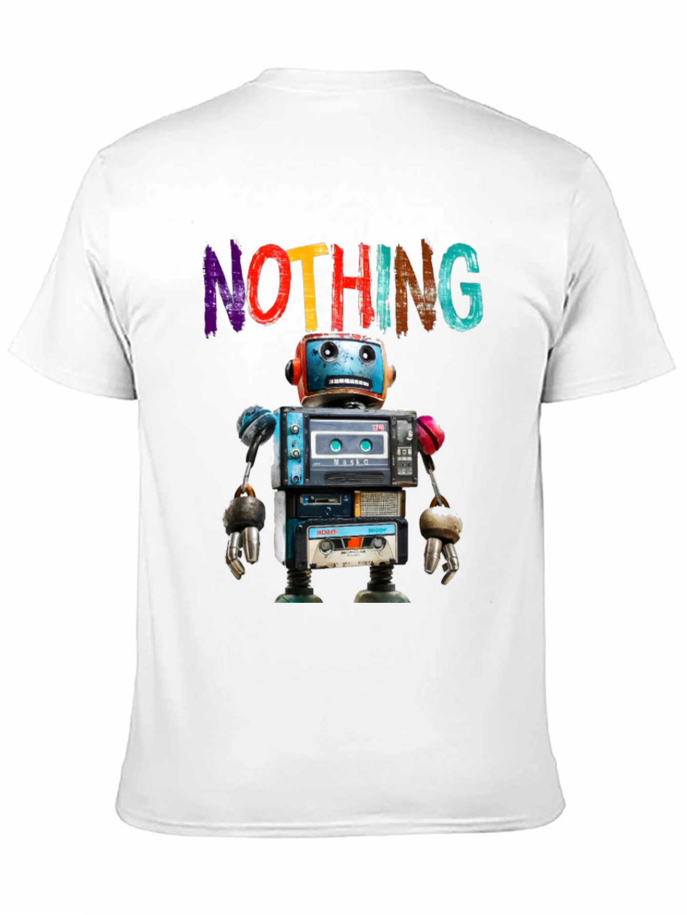 Nothing Cassette Tape Robot Graphic T-Shirt