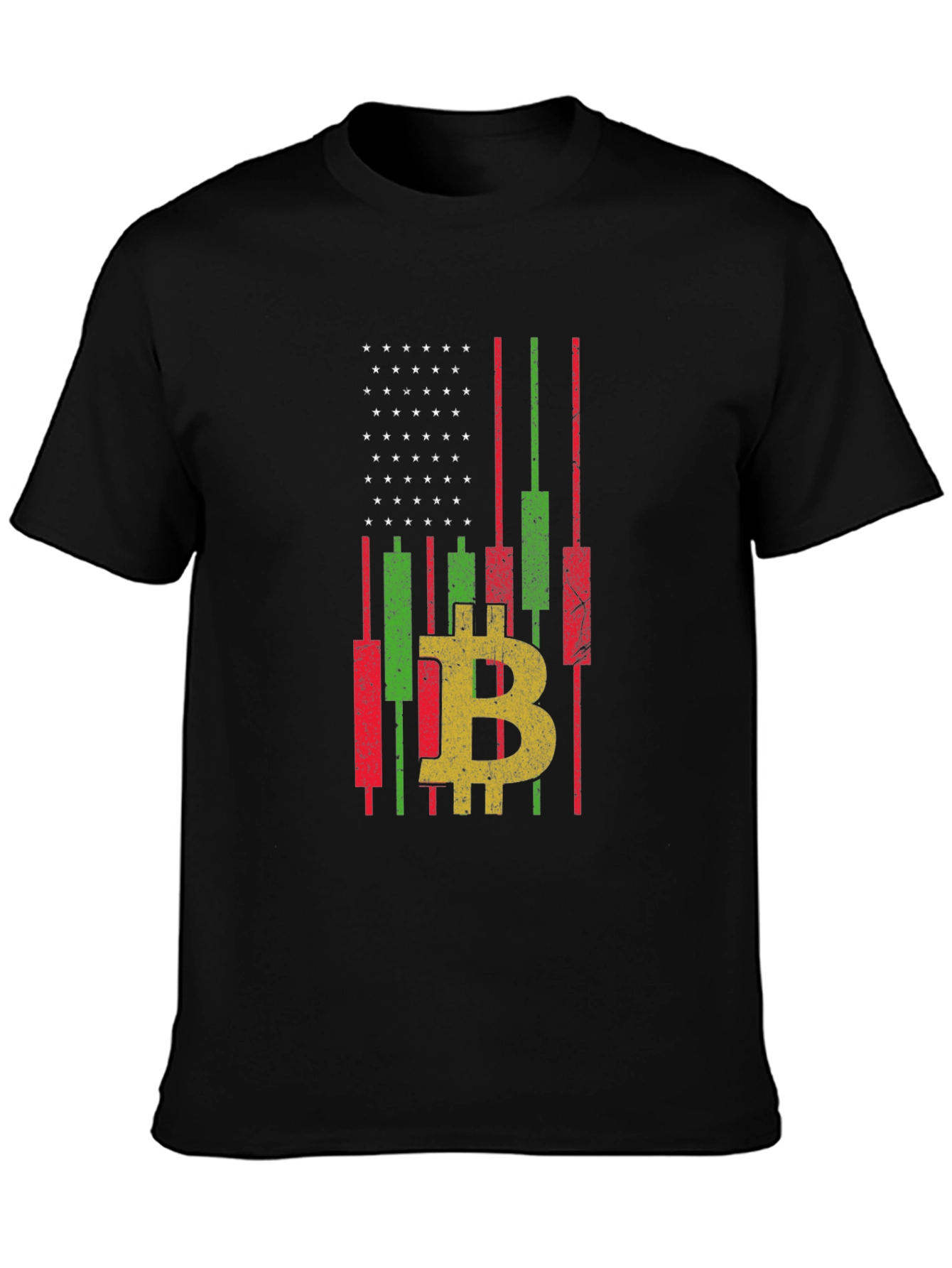 Bitcoin American Flag Graphic T-Shirt