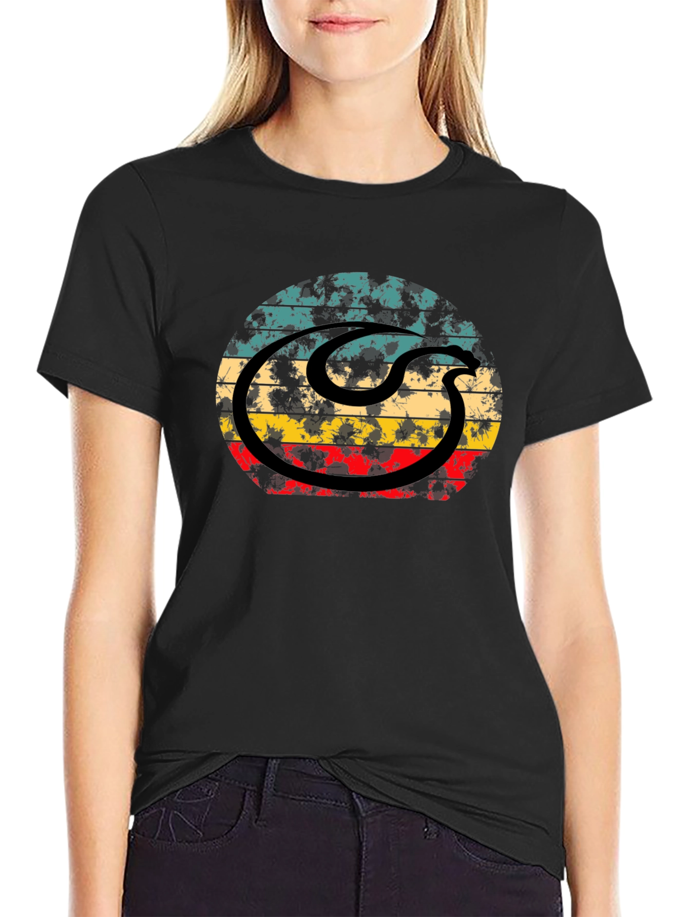 Retro Snake Graphic Tee - Distressed Style