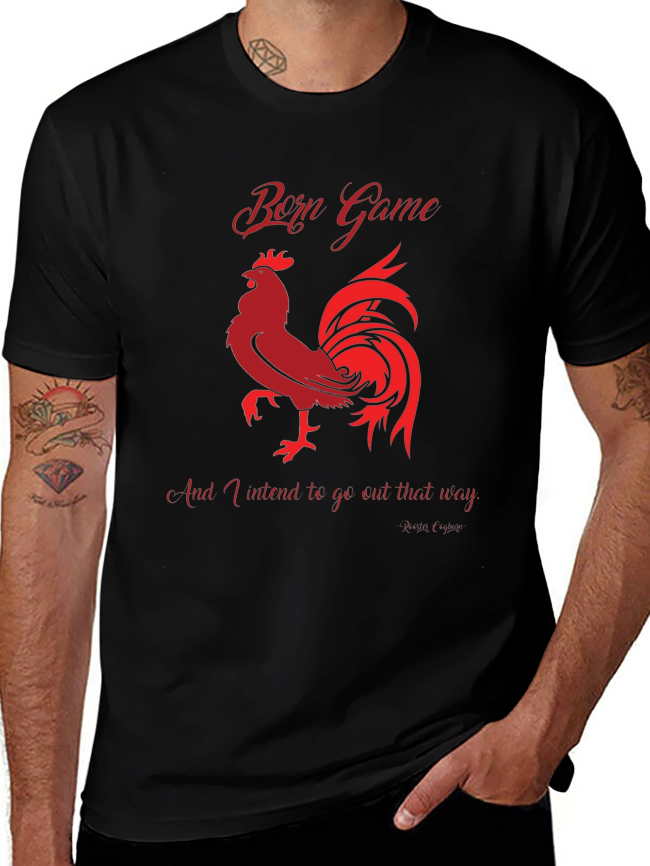 Born Game Rooster Graphic Tee - Black