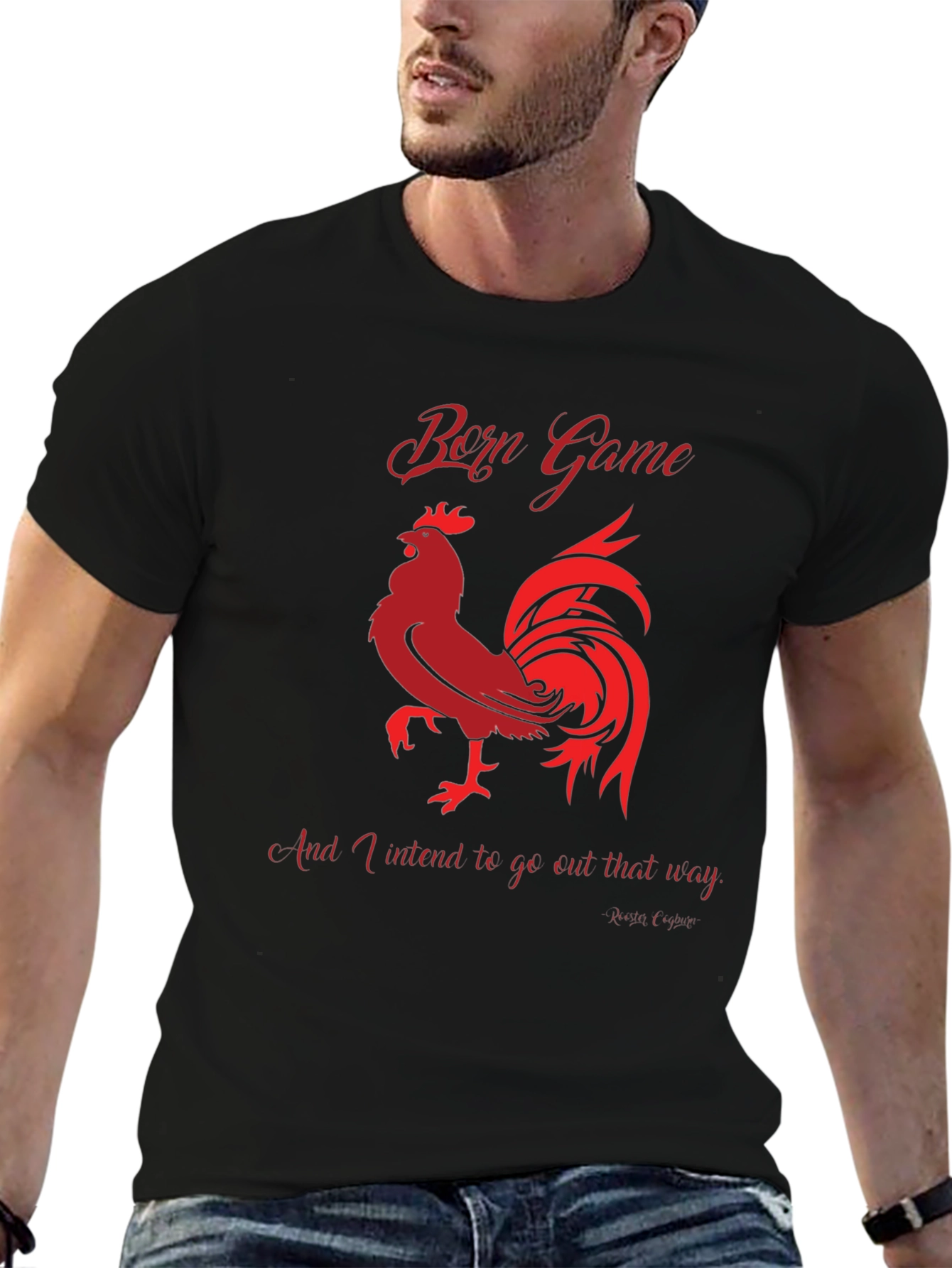 Born Game Rooster Graphic Tee - Black