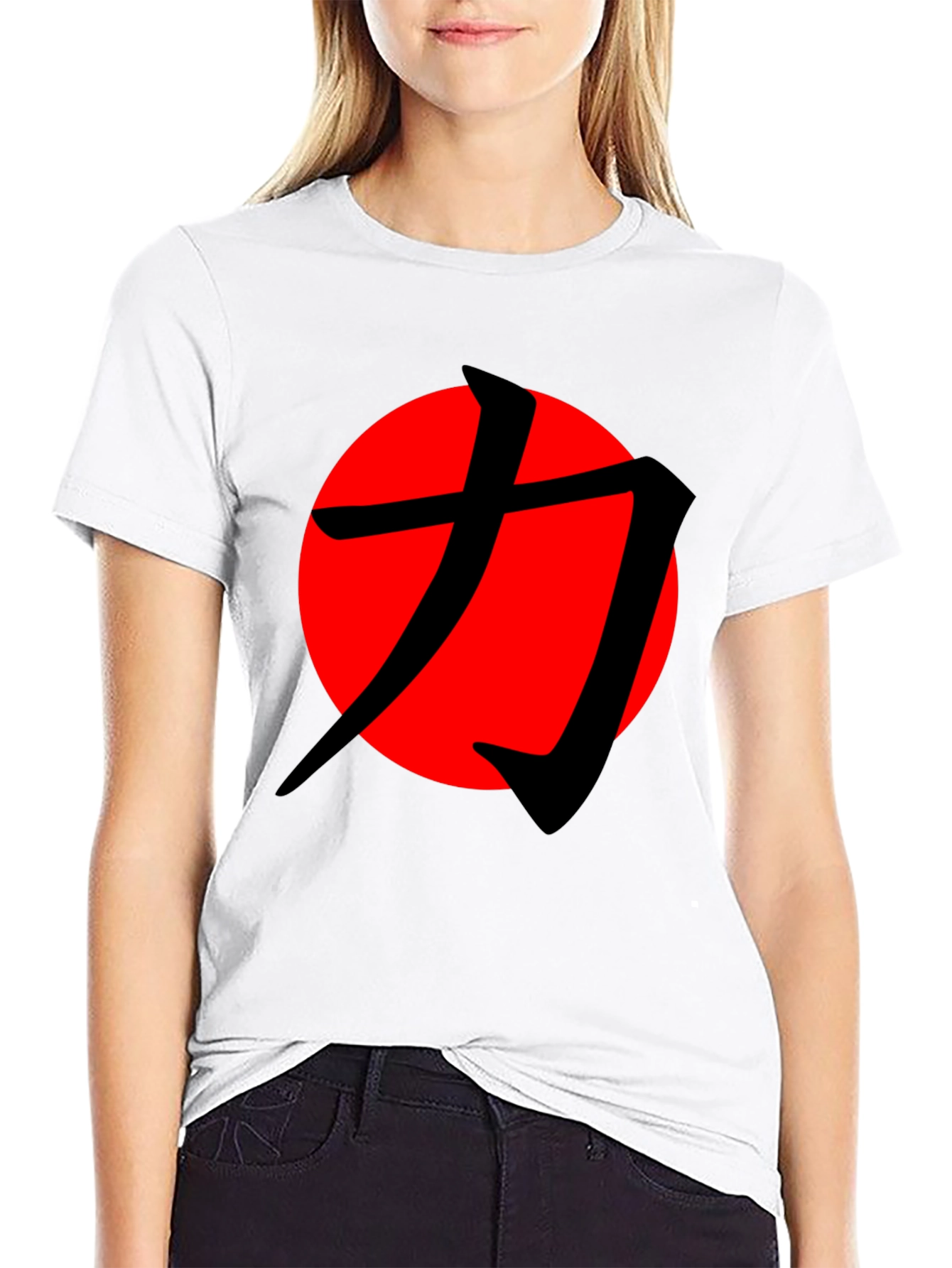 Red Sun Kanji Graphic Tee - Black
