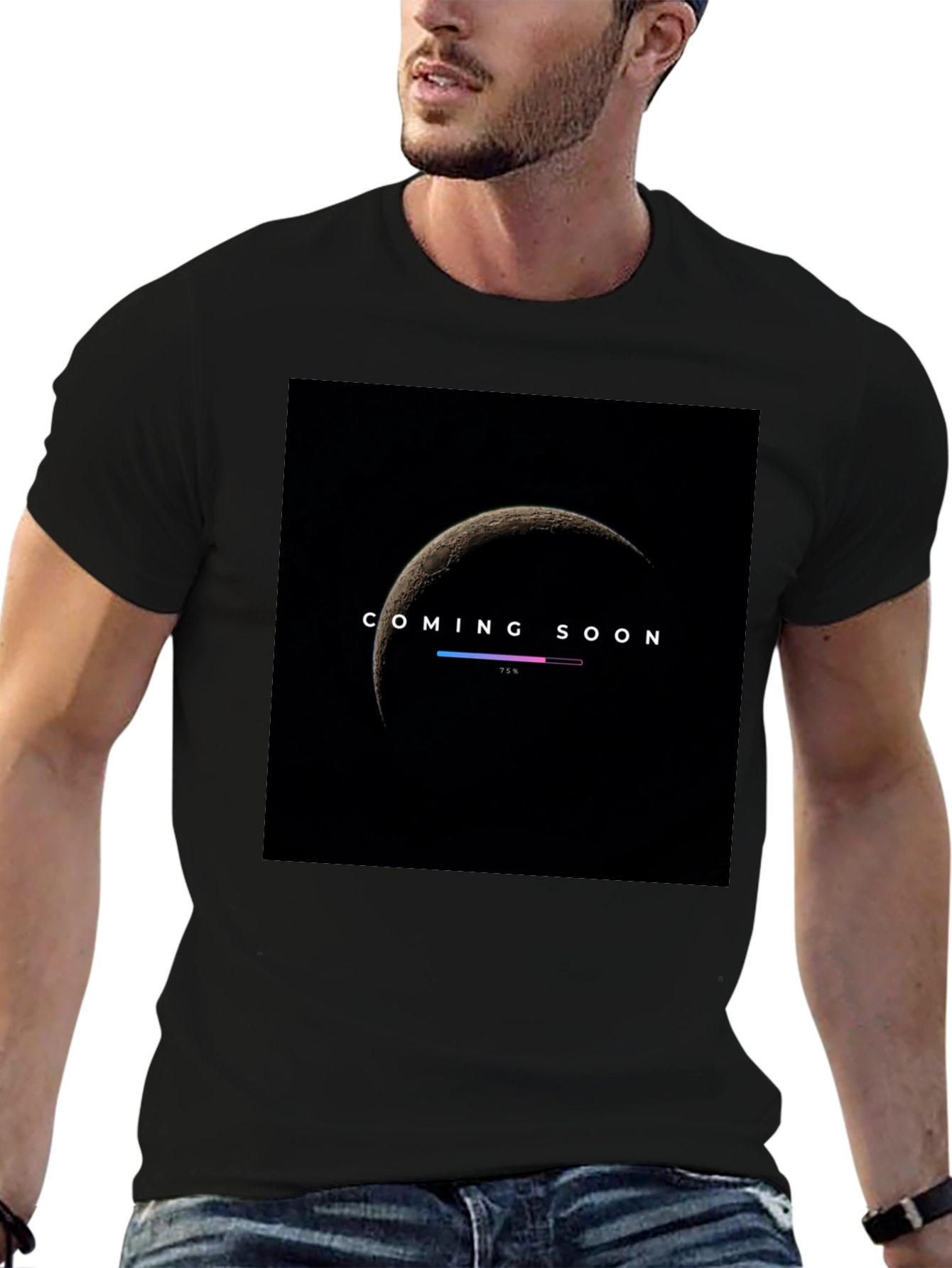 Coming Soon Moon Phase Graphic Tee - Black