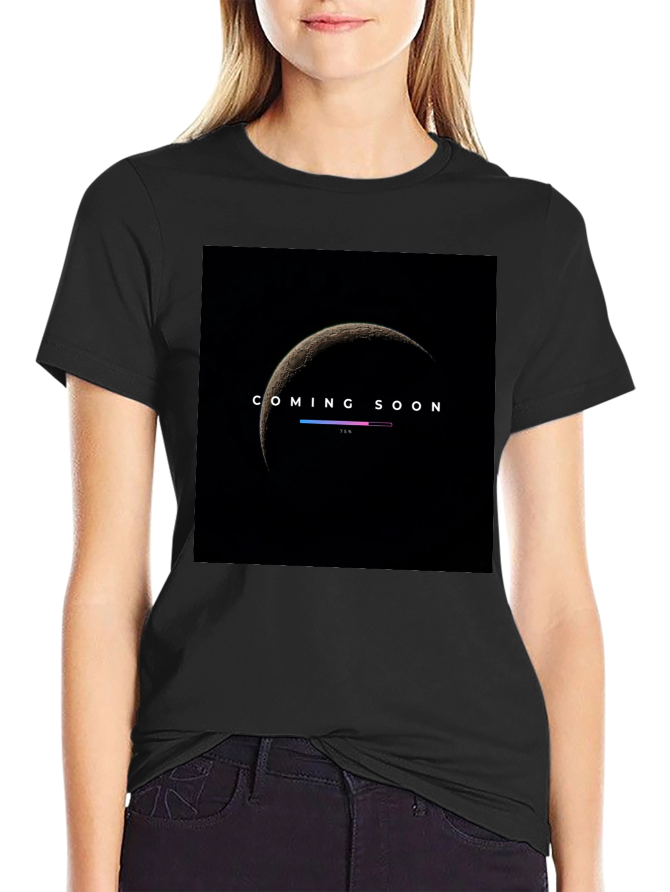 Coming Soon Moon Phase Graphic Tee - Black