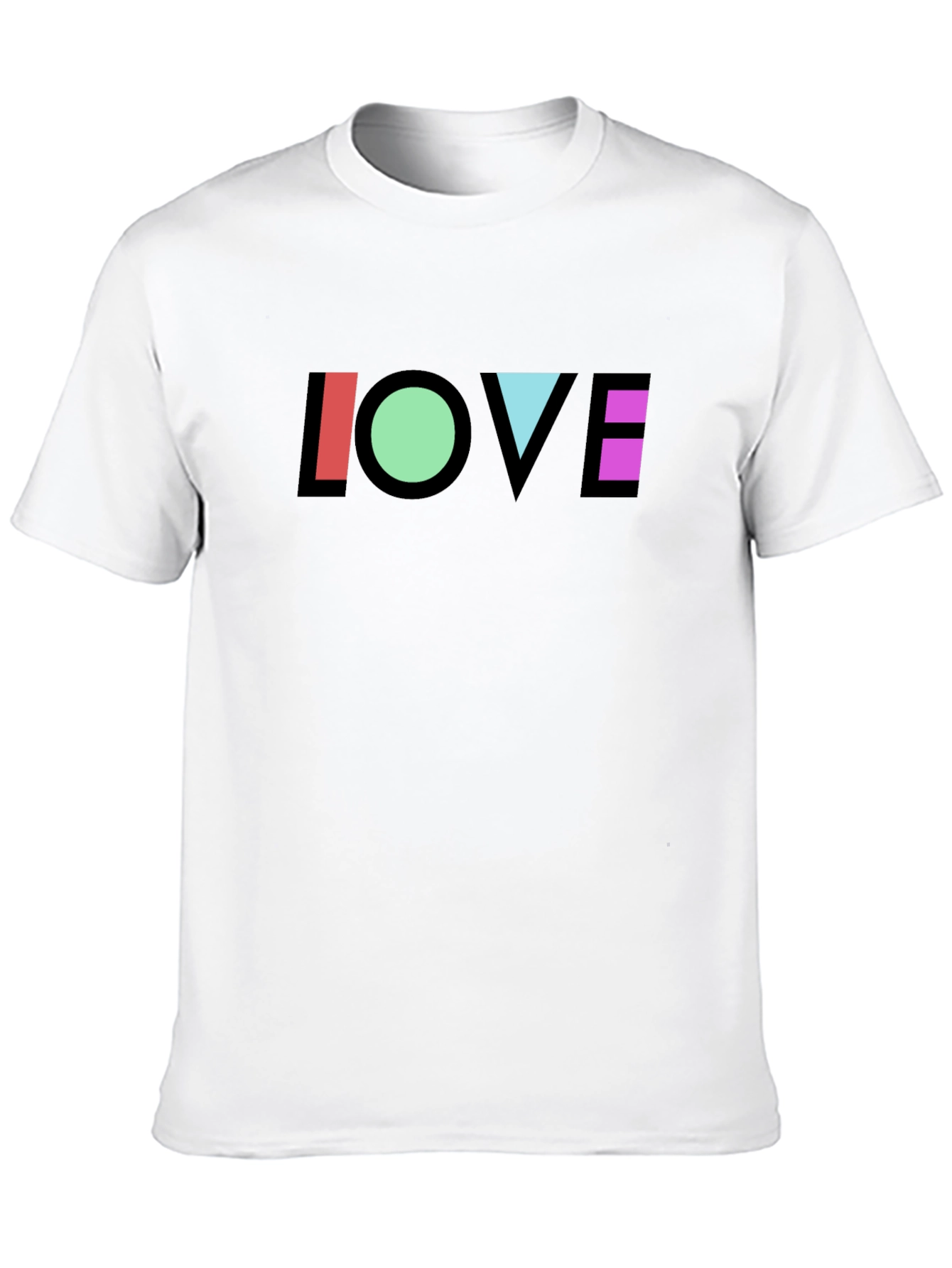 Geometric LOVE Graphic Black T-Shirt