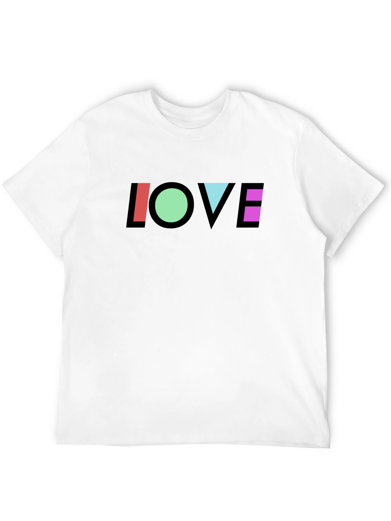 Geometric LOVE Graphic Black T-Shirt
