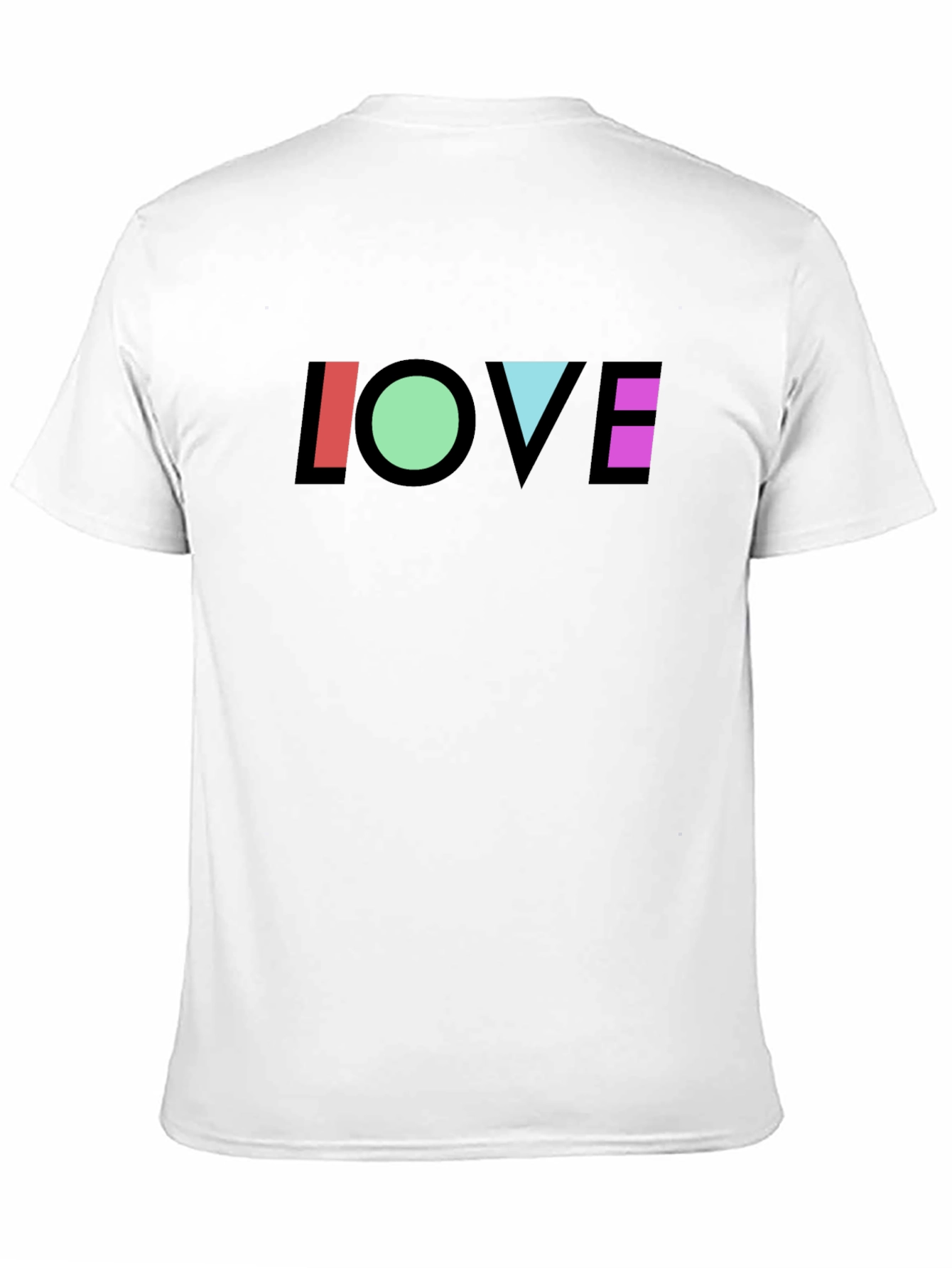 Geometric LOVE Graphic Black T-Shirt