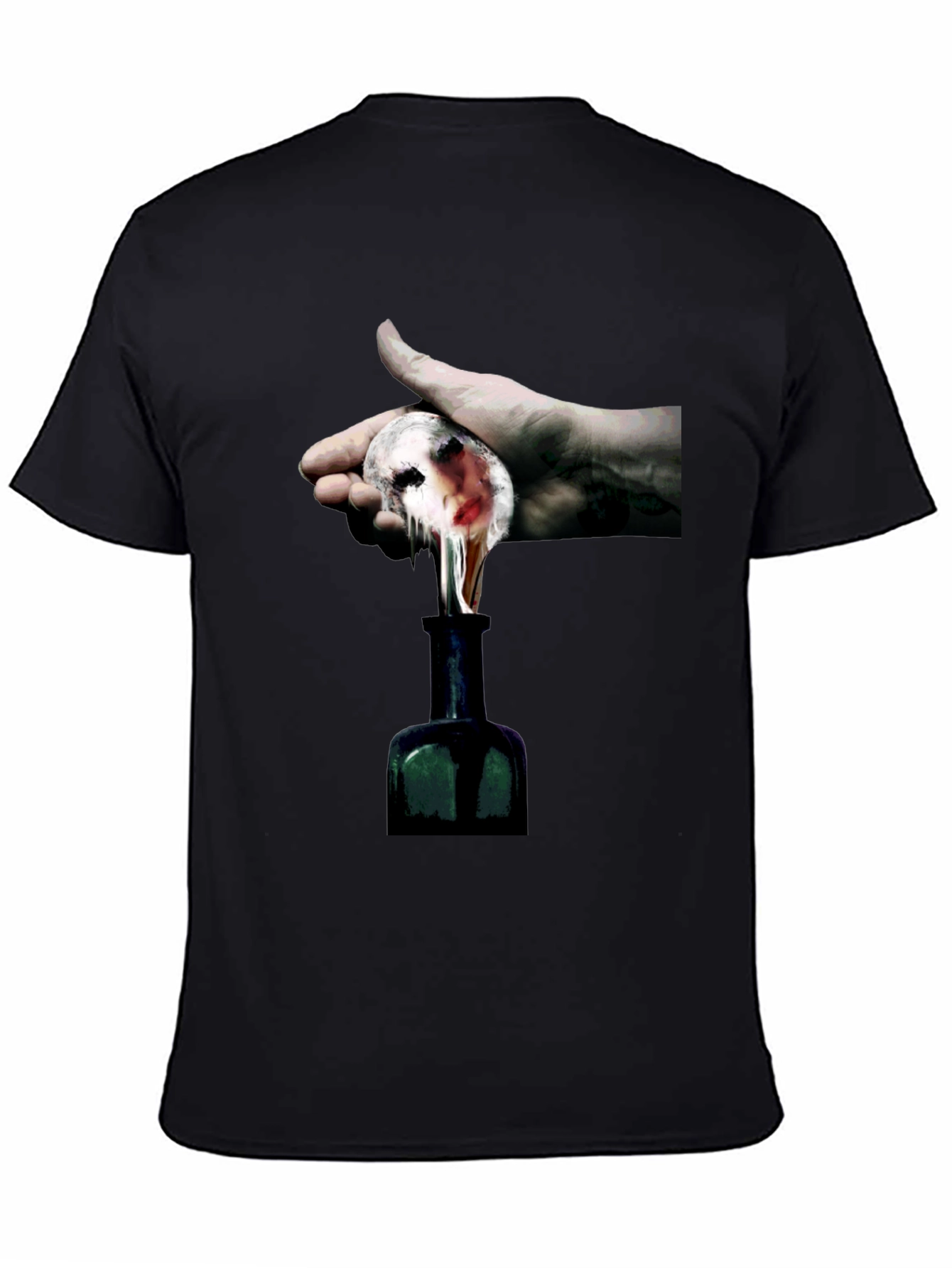 Melting Face Graphic Black T-Shirt
