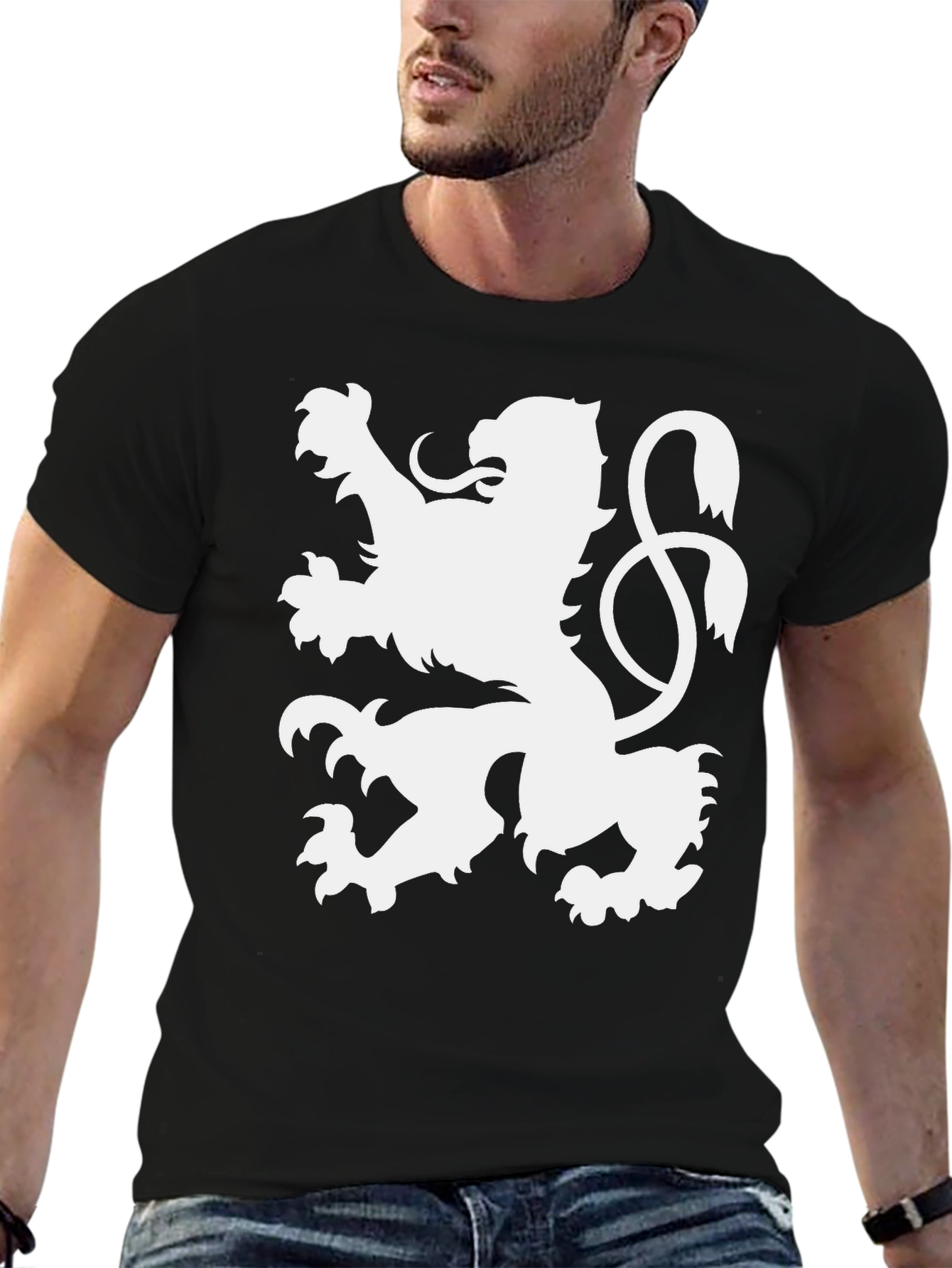 Lion Crest Graphic T-Shirt - Classic Black Tee