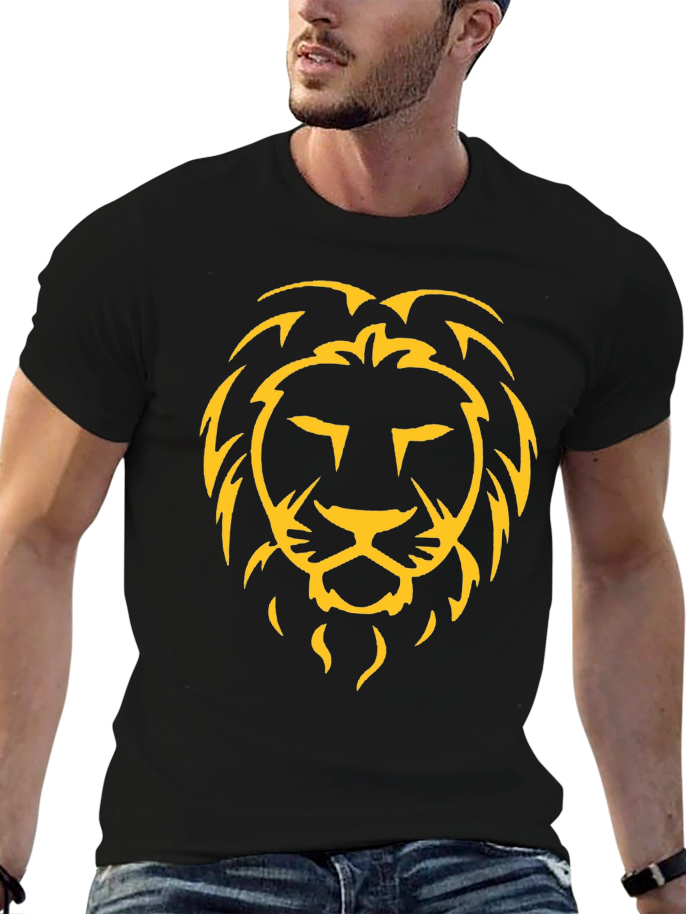 Lion Graphic Tee - Bold Black T-Shirt