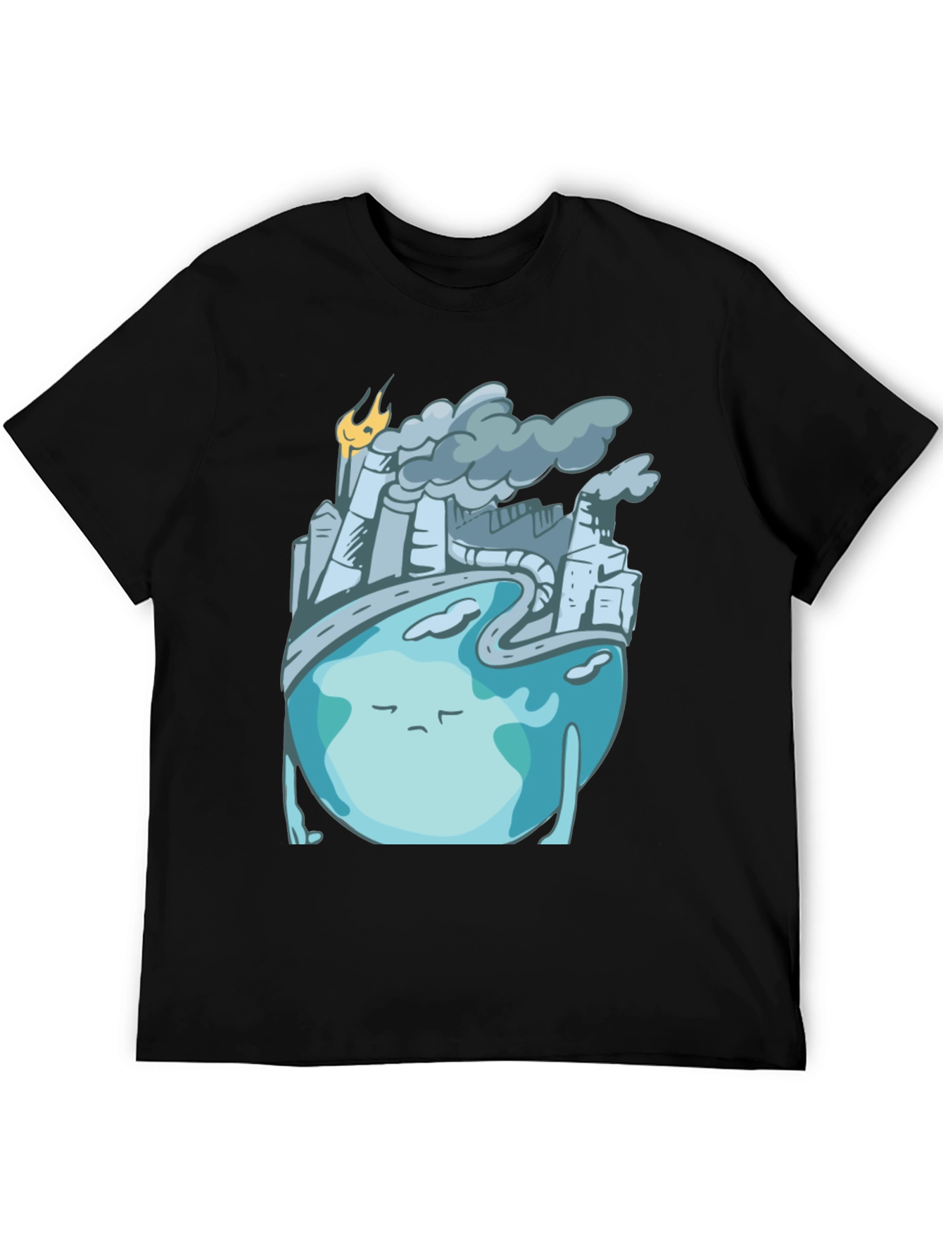 Sad Earth Pollution T-Shirt - Global Warming Tee
