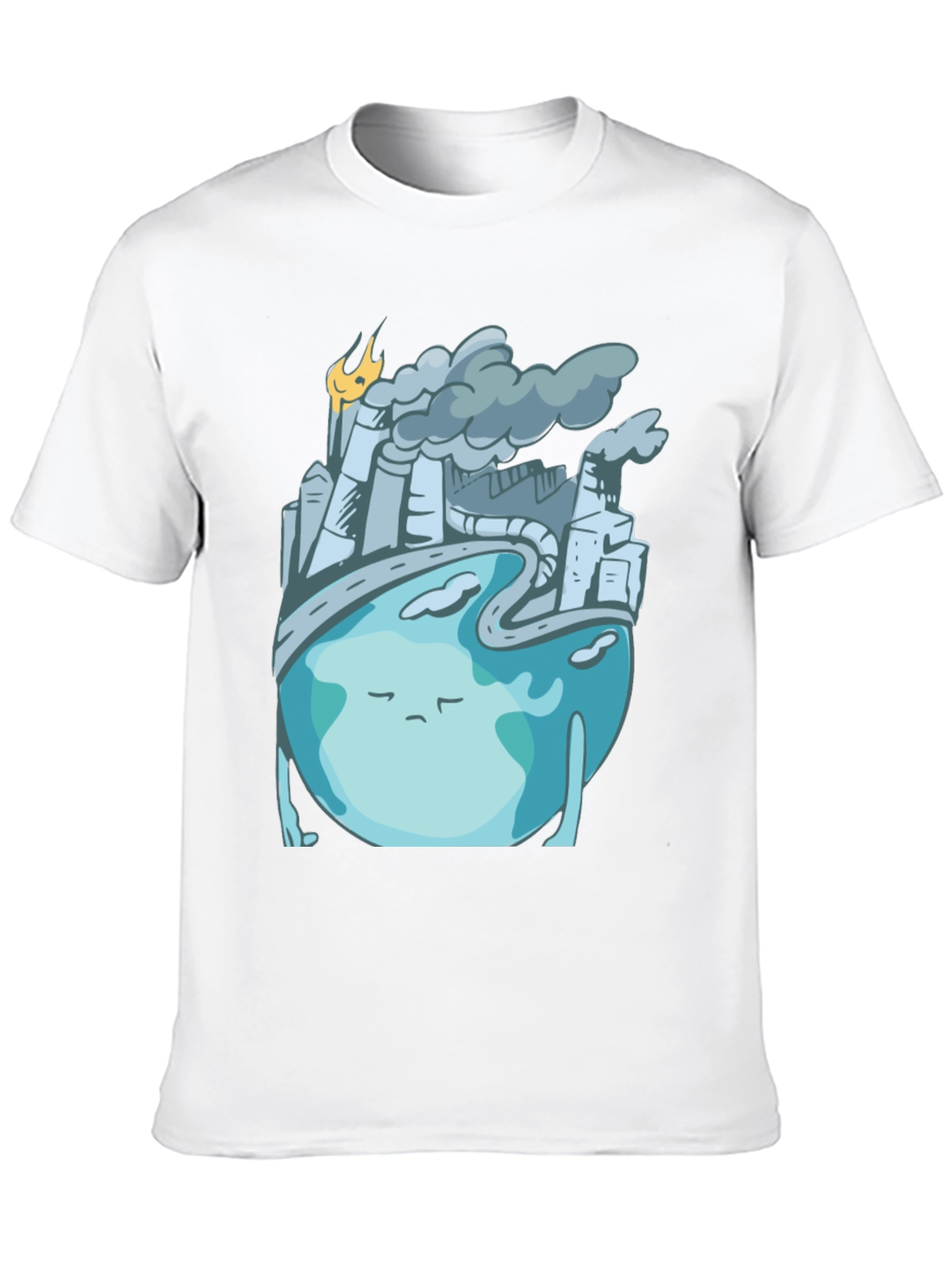 Sad Earth Pollution T-Shirt - Global Warming Tee