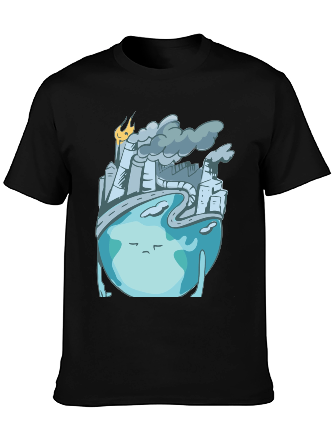 Sad Earth Pollution T-Shirt - Global Warming Tee