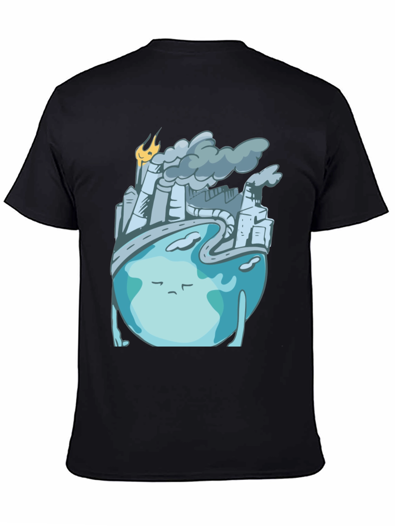 Sad Earth Pollution T-Shirt - Global Warming Tee