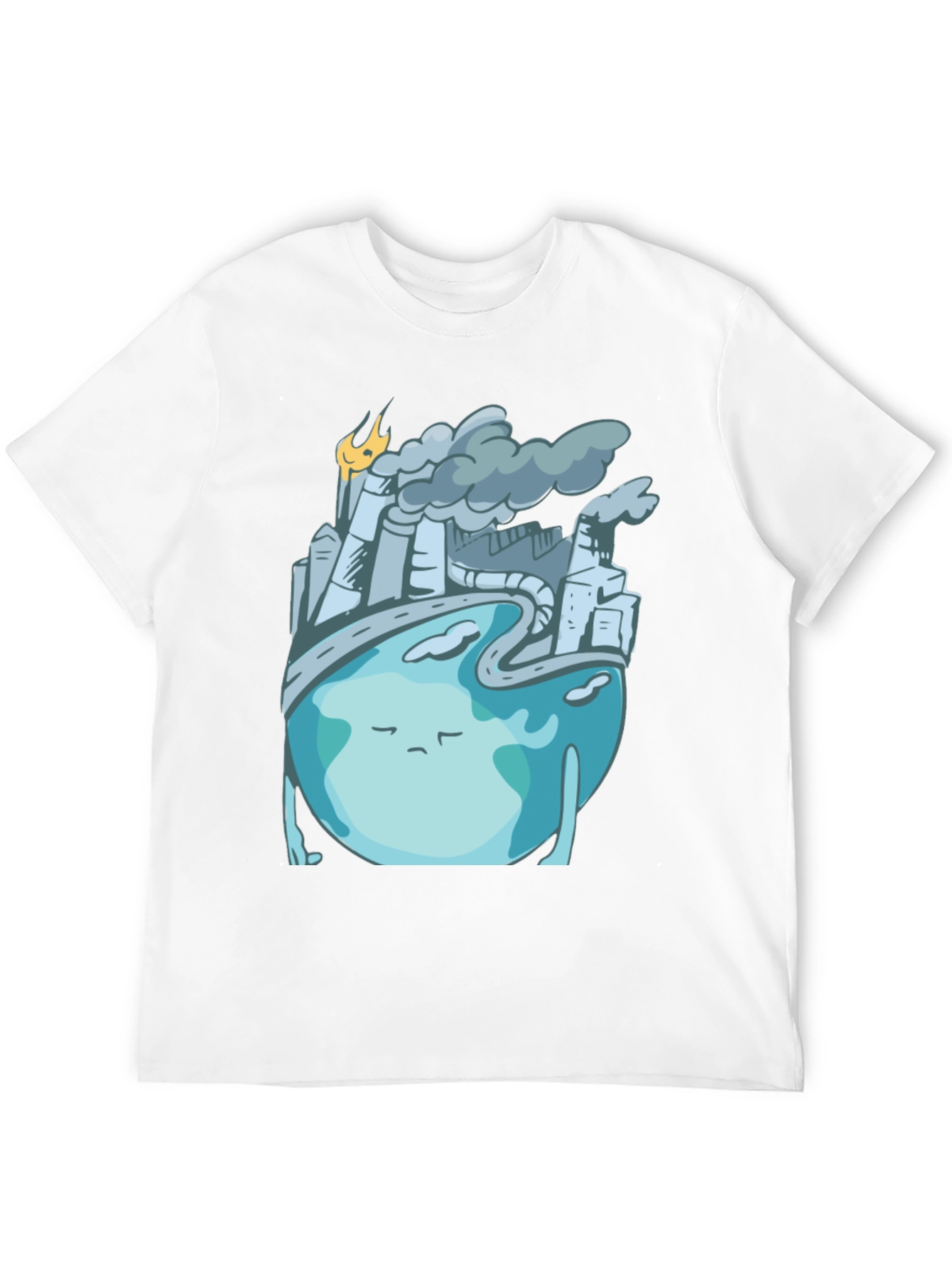 Sad Earth Pollution T-Shirt - Global Warming Tee